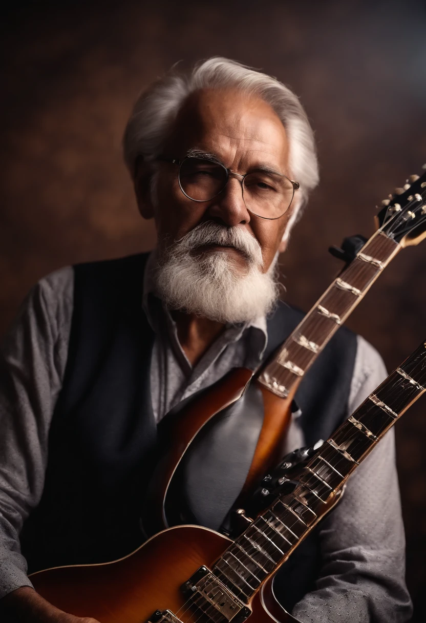 Grandfather with electric guitar