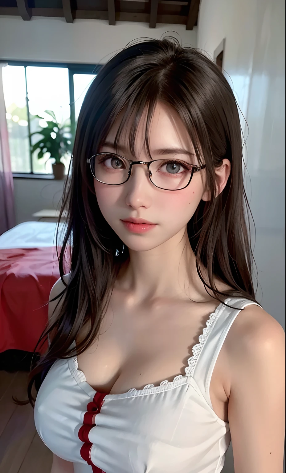 （RAW photos：1.2），high high quality，Beautiful Meticulous Girl，Bunny Girl，Highly detailed eyes and face，beatiful detailed eyes，hugefilesize，A high resolution，8k wallpaper，finely detailled，Highly detailed stock code uniform 8k wallpaper，light in face，电影灯光， girl，A sexy pose，（photo-realism：1.4），illustratio，ultra-realistic realism，super detailing， tmasterpiece， shift dresses，wears glasses，