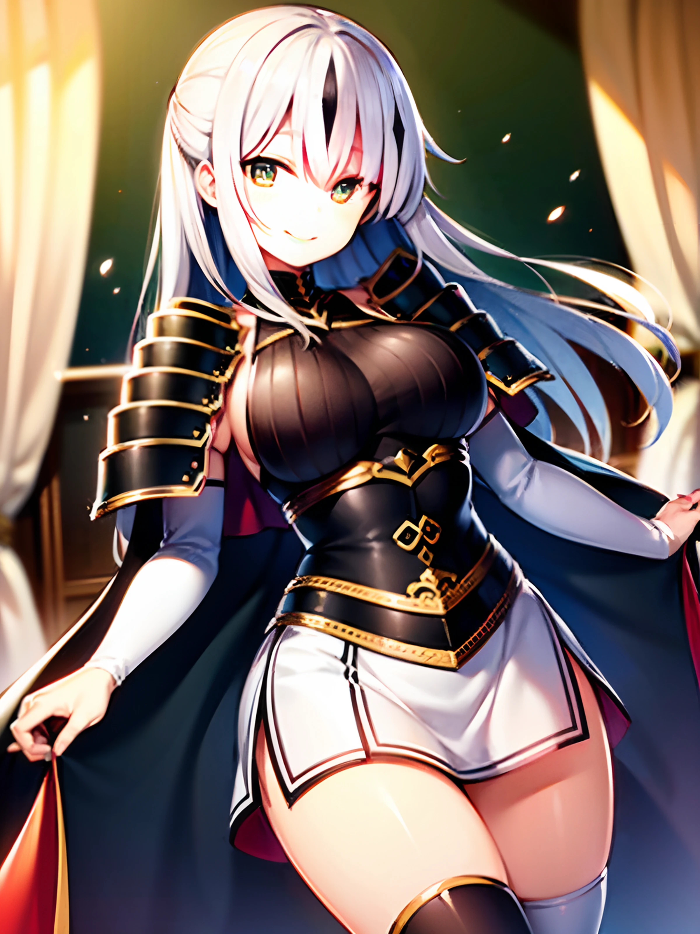 ragnarokassassin, armor, bandages, fingerless gloves, elbow gloves, thighhighs, cleavage, corrin, katar