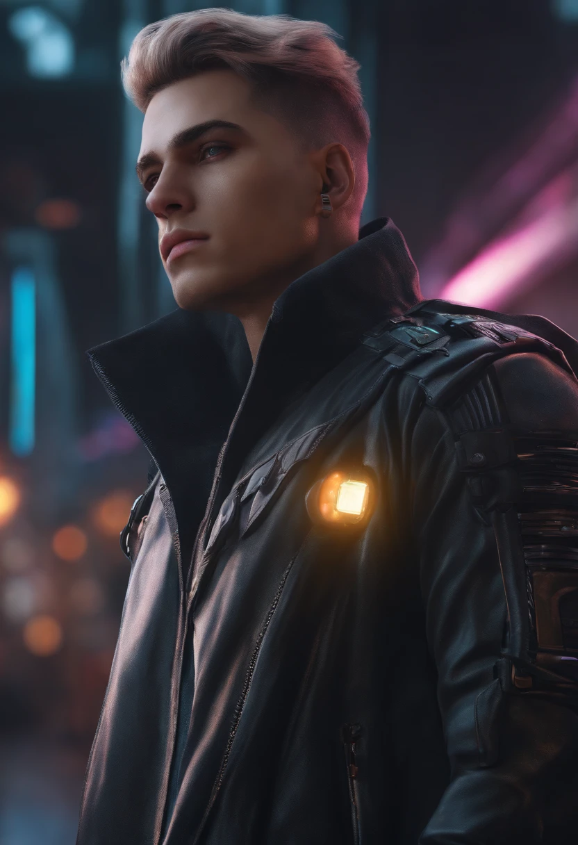 Change background cyberpunk handsomeboy, realistic face,8k ,ultra realistic