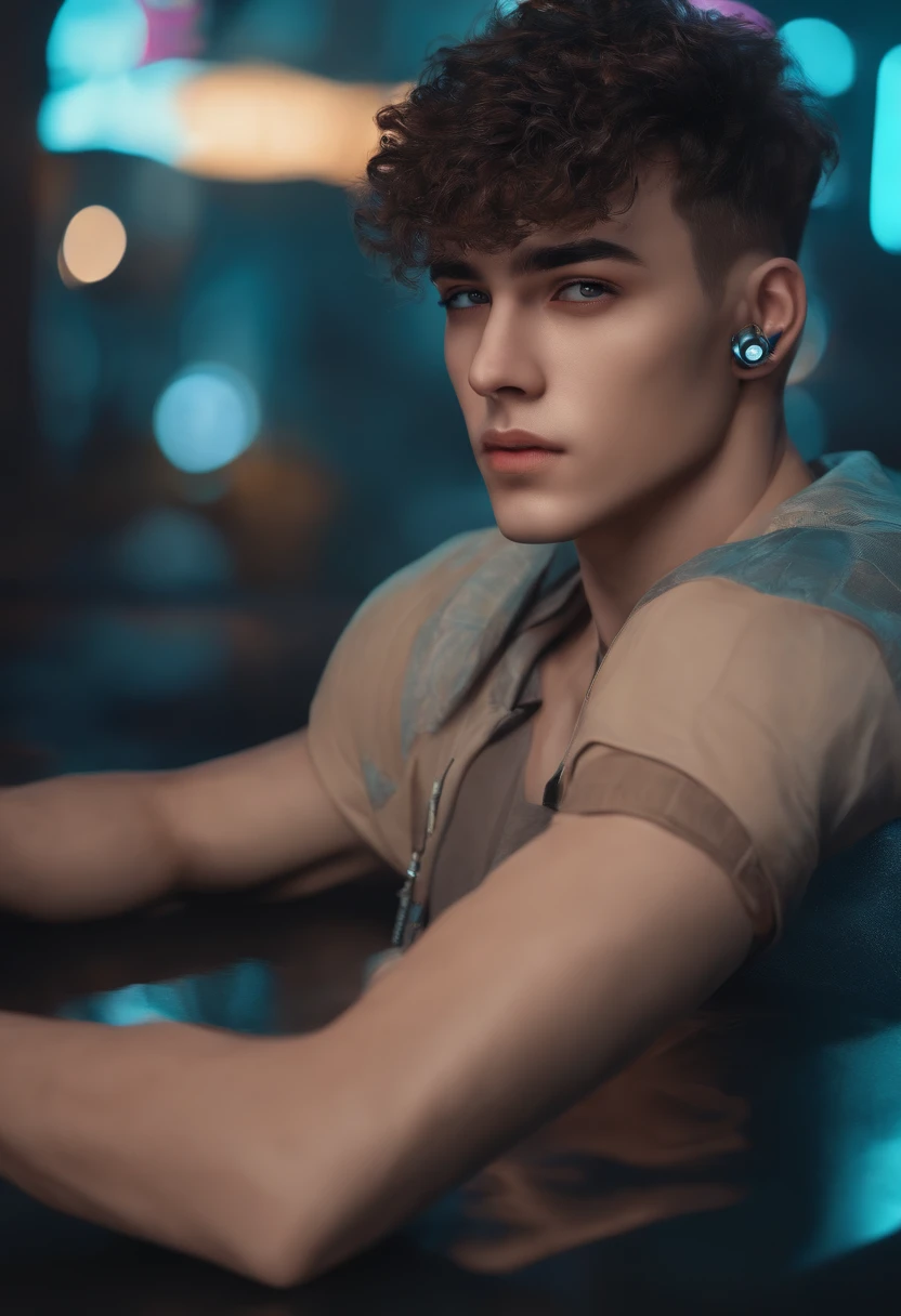 Change background cyberpunk handsomeboy ,realistic face ,8k,ultra realistic