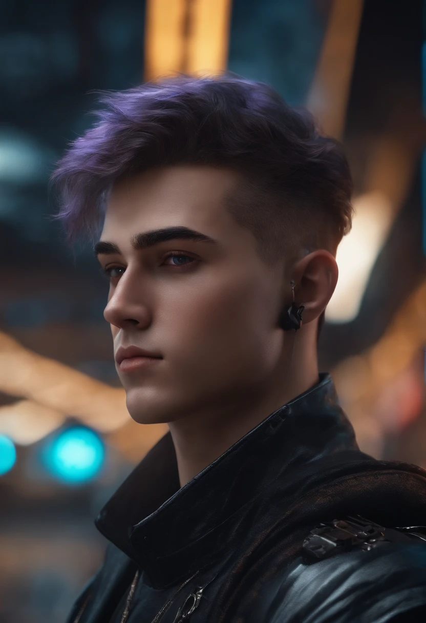 Change background cyberpunk handsomeboy ,realistic face ,8k,ultra realistic