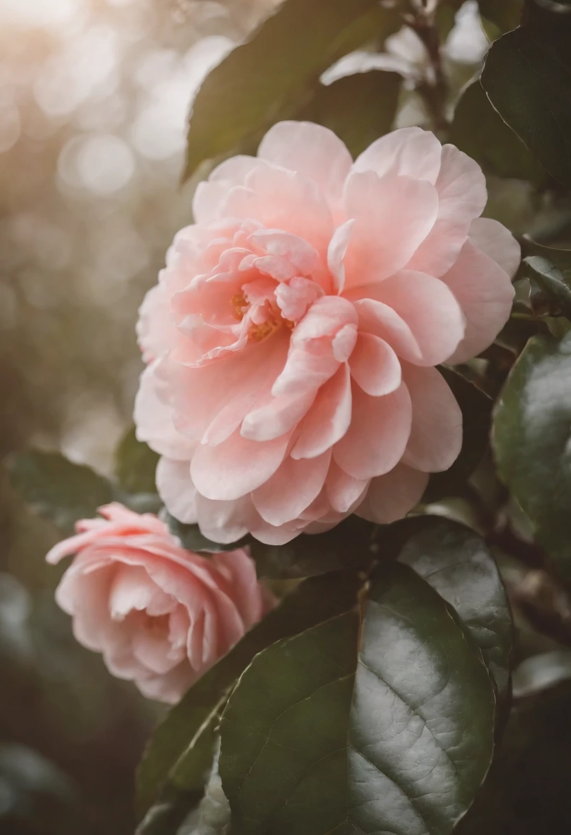 Slight vintage color,camelliamix,Random distribution,leafs,Decorative illustrations,solid color backdrop