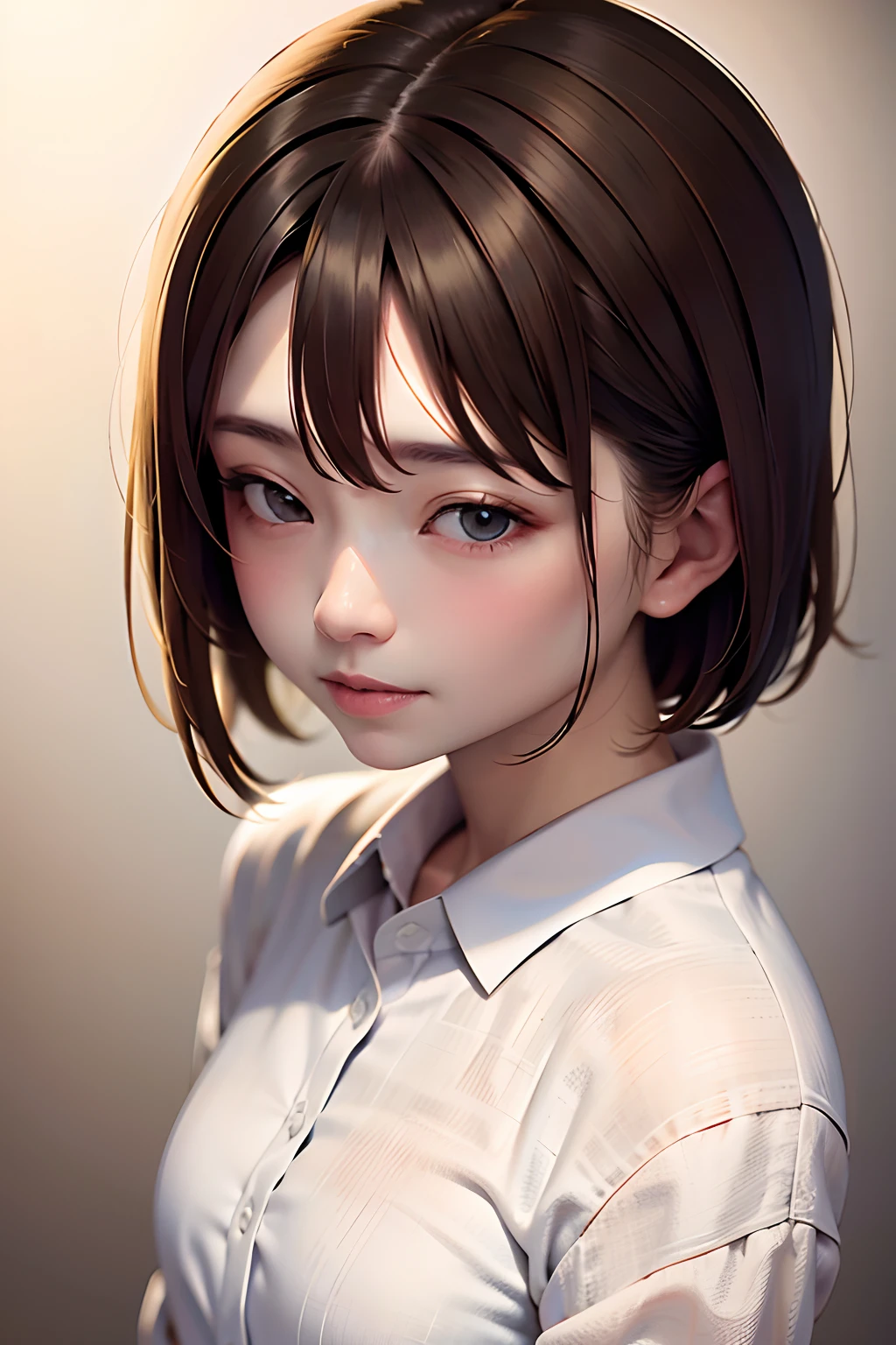 Realistic portraits、white shirt