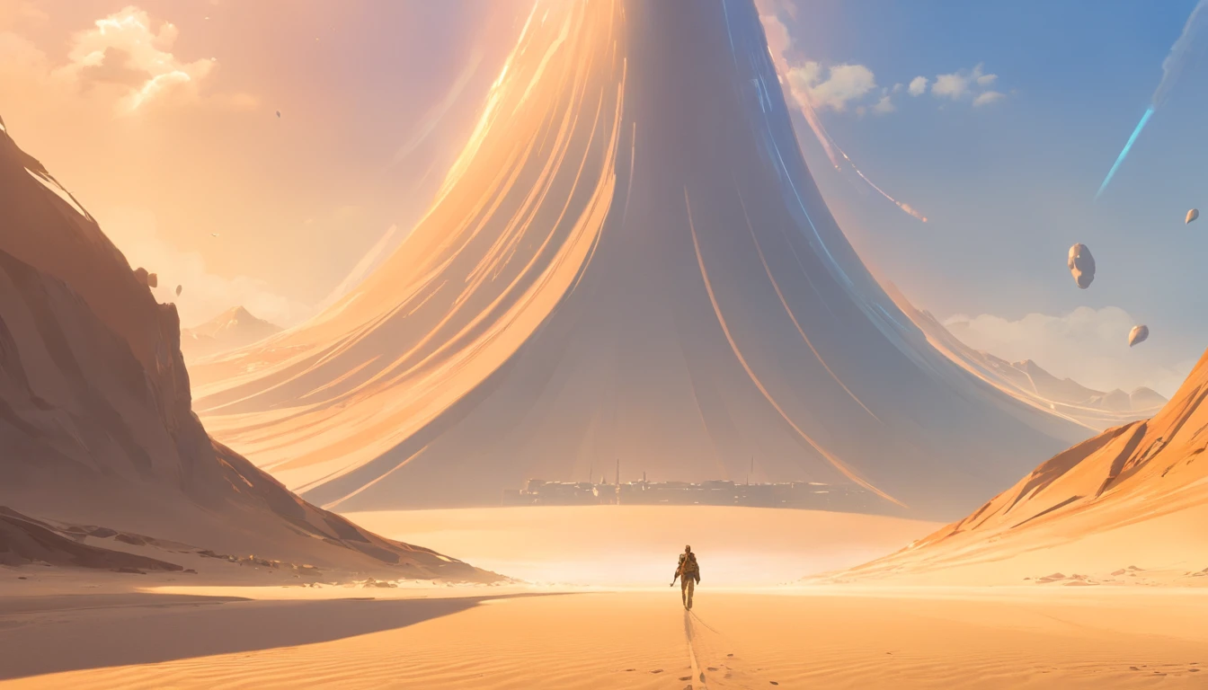 Dune Concept Art,Clean and tidy tones,Sci-fi basic scenes,Huge scenes,Complexes of square shape,Soviet aesthetic architecture,Huge building,There are many ships in the air,Size Contrast,crowd of,Soldier vs. Soldier,The big scene of the war,smog,Epic Concept Art,Fine 8K,Bray,Wasteland Science Fiction