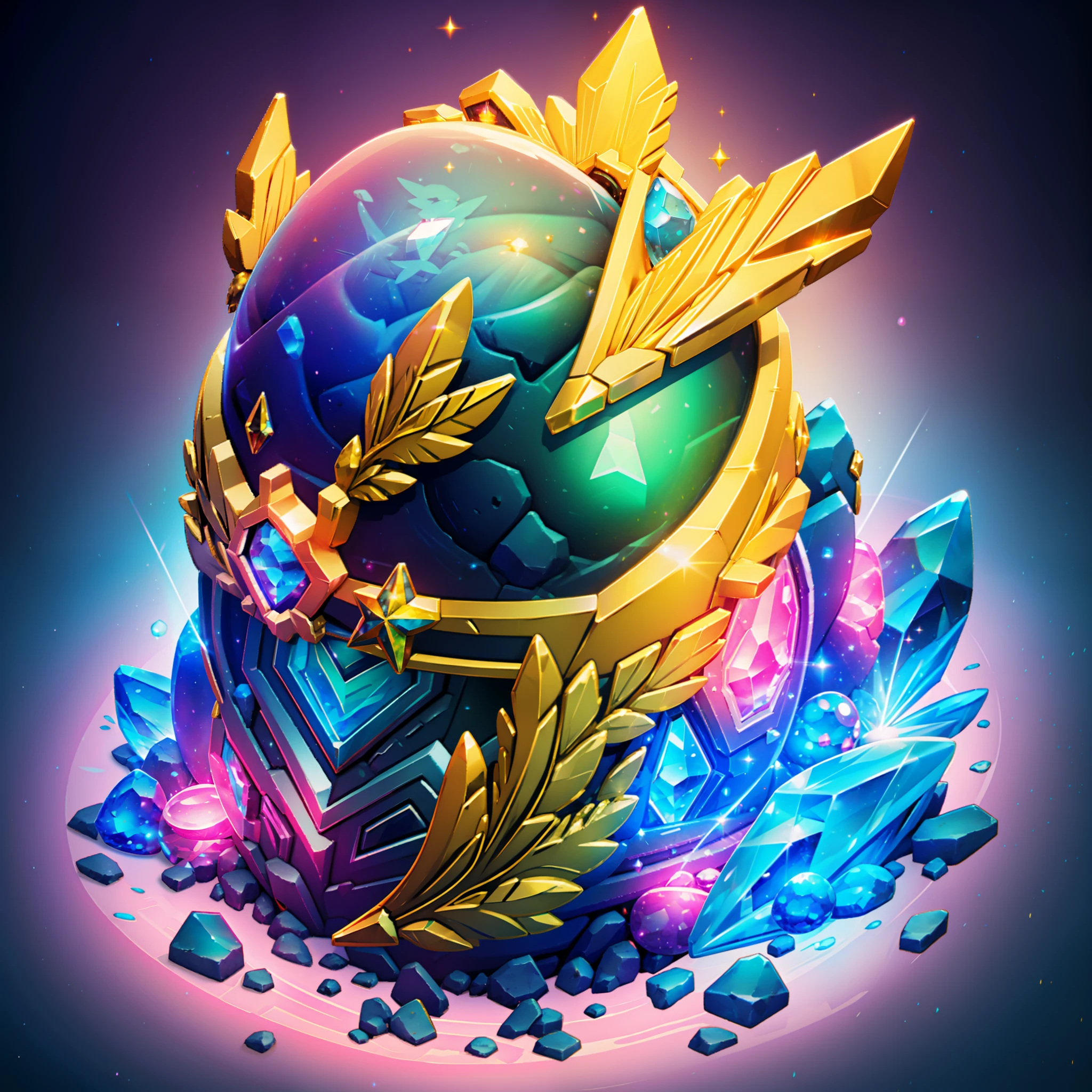 Close up of car and diamond on colorful background, Glass helmet and pigeon wings, Item Art, star guardians, 3 d icon for mobile game, Magic artifacts, Heartstone Original Art Style, magical items, star guardian inspired, Shiny Gem, maplestory mouse, Shiny gemstones, ornate gem in pommel, angelic halo, shiny armor