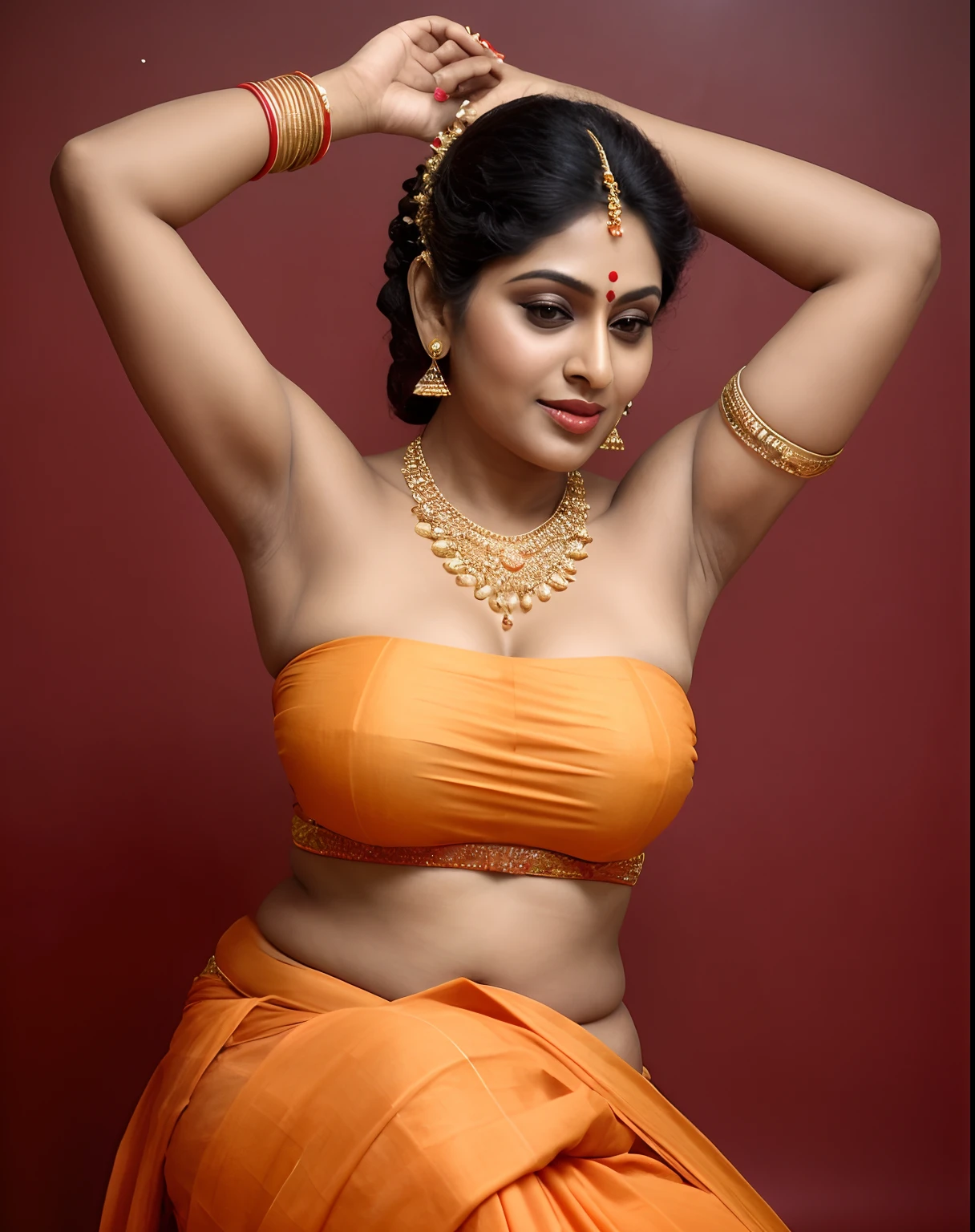 Photographic recreation shoot Inspired from art by mohanan manimala, sensual pleasure, best quality, sleeveless blouse, off shoulder dress, queen of Lust, appealing physique, sultry woman, modern sleeveless blouse, her sensual & bold Avataar, extremely gorgeous and hot milf, modelshoot, profile photoshoot, mastershot, model photography, retouched, movie stills shoot, modelshoot Inspired by art of mohanan manimala, revealing clothes, her exposed charming figure, appealing physique, pale skin, Beautiful lady, extremely gorgeous woman, mallu traditional wear, party wear, summer party wear, designer saree, sexy woman, wedding party wear, hot sleeveless blouse, sexy designer dress, designer blouse, braless, hot party wear, spotless skin, designer sari, fashion saree, 45 years old, sexy sleeveless blouse, armpits exposing, modern Indian aunties, sexy Indian housewife, desi bhabhi hot, sexy giant woman like figure, seductive body, wearing palla, Indian traditional bandeau crop top bra, huge breast, milk tank, mallu woman, mallu actress, mallu aunty, mallu sari model, mallu actress, lusty, perfect thick body, fleshy figure, highly detailed, intricate, flawless, pheromones dropping figure, seductive expression, beautiful face, juicy figure, perfect face, perfect eyes, perfect fingers, round shaped face, curvy, mallu bhabhi, mallu wife, mallu woman, mallu Beauty, Kerala Beauty, Kerala aunty , Kerala wife, skin texture, hot, small hairs on armpits visible, unshaved underarm, armpit crease, captivating, lusty, charming, attractive figure, mature woman, Kerala model, Kerala actress, nails can be hidden, queen of Lust, High clarity eyes, gigantic figure , extremely seductive, extremely seductive dress, flawless picture,