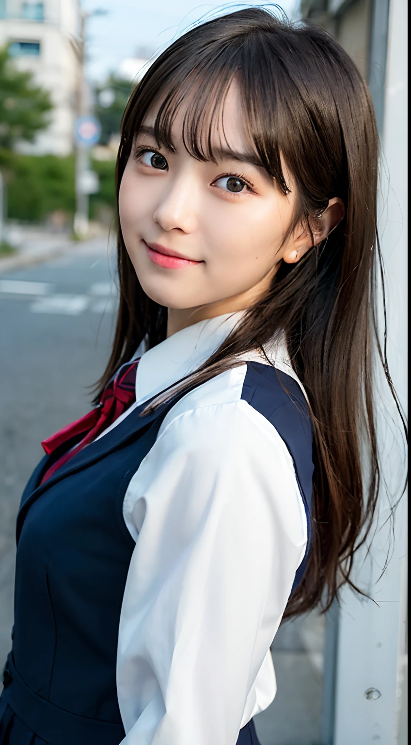 (realisitic、Photorealsitic:1.37)、(8k、RAW Photography、top-quality、​masterpiece:1.2)、cute little、ultra-detailliert、Heart-shaped pupil、physically-based renderingt、超A high resolution、Kodak Vision Color、Captured with an Arricam LT camera、bokeh dof、foco nítido、((high-school uniform))
If you look at the viewer、Photorealsitic、realisitic、独奏、Photorealsitic、top-quality、extra detailed face、extremely detailed eye and face、beatiful detailed eyes、haunting smile、hair messy、Floating hair、、