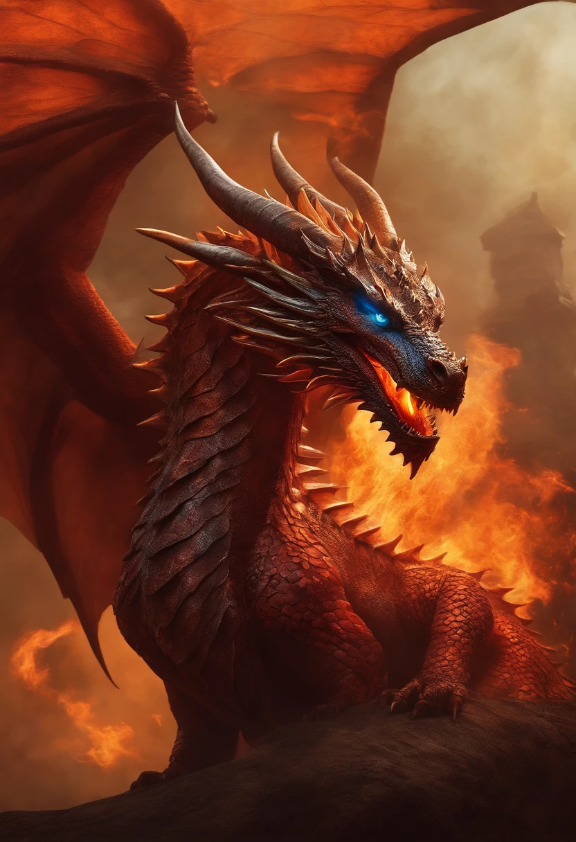 A 9-headed dragon. Can coat fire