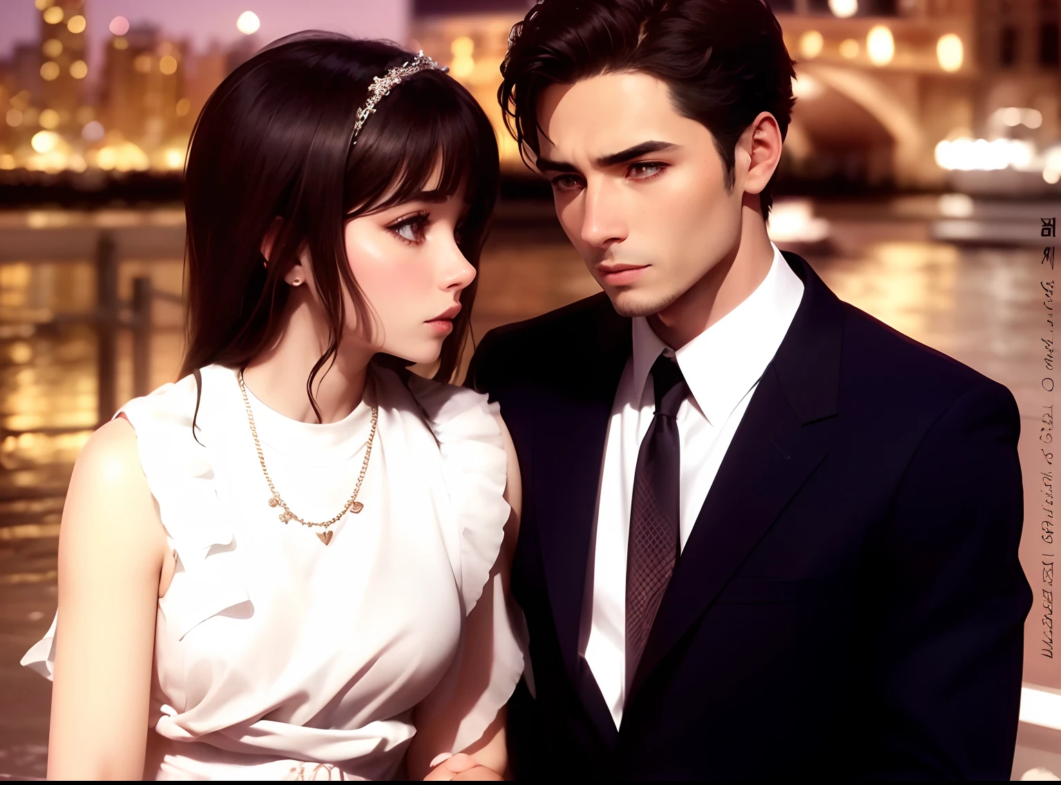 Young Man and Woman Look at each other, perfect eye anatomy, eyes symmetric, eyes perfectly centered, Every time you kiss me I'm still not certain that you love me ,((perfect eyes)), ((symmetrical)), Every time you hold me I'm still not certain that you care Though you keep on saying you really, really, really love me Do you speak the same words to someone else when I'm not there Suspicion, torments my heart Suspicion, keeps us apart Suspicion, why torture me 24k resolution, hyperdetailed, photorealistic, perfect face, suspicious.