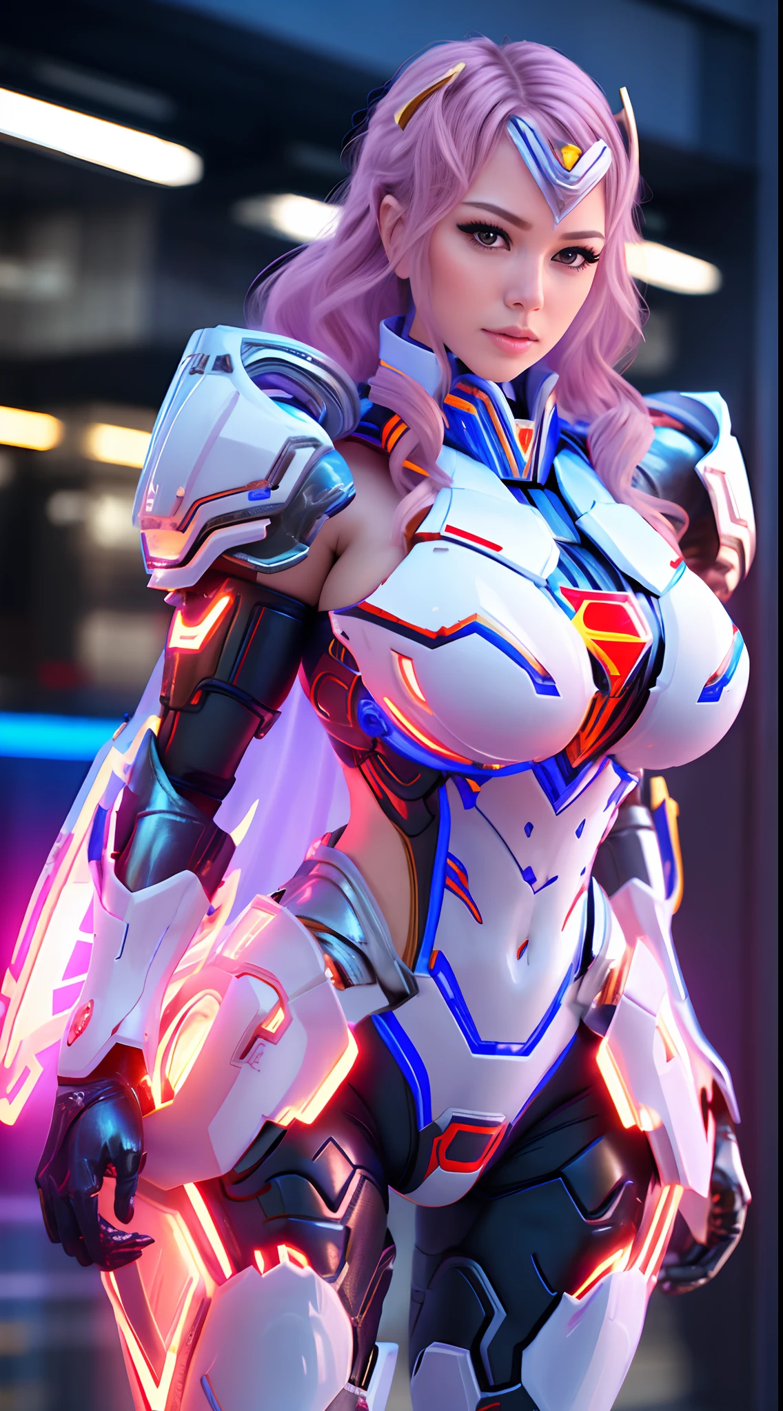 Textured skin, Super Detail, high details, High quality, Best Quality, hight resolution, 1080p, hard disk, Beautiful,(Arcee),beautiful cyborg woman,Mecha Cyborg Girl,Battle Mode,Girl with a Mecha Body,She wears a futuristic Transformers mech,Female Warrior,fully body photo
