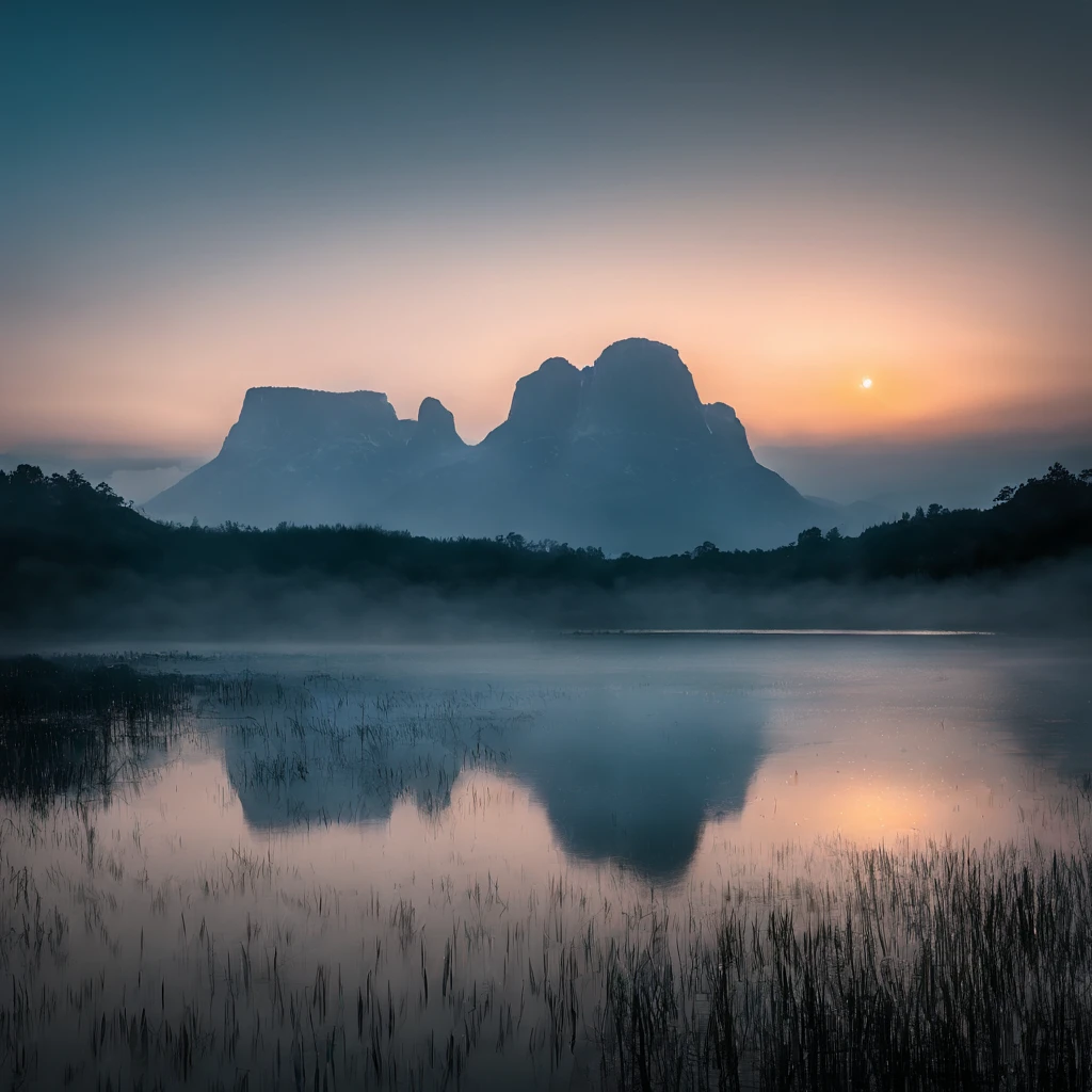Magnificent view,Forest mountain landscape photography,Nature,It just rained,Bushes in the moonlight,Turquoise blue water,Boulders of various shapes,Alpine cliffs,1 white Phalaenopsis orchid,Minimalist cyan black and white gray tones,foggy sky,Nightmare vision, Dark fantasy plot,Perfect and excellent composition,8K分辨率,the detail,Rain trails,dampness,water stain,very wide angle shot,Jack Guzman's environmental art photography,realisticlying,cinematic compositions,Volumetriclighting,vividness, A detailed, stunning skies, Colorful clouds float,true to life, Pubic area is clear, flawless perfection, Digital SLR, 16k, 1024, 2048, 4096, A detailed, Sharp, best qualtiy, high qulity, absurderes,unmanned background,The is very detailed、Detailed lighting shadows,Trends on ArtStation、iintricate、high detal、dramatics、Midjourney Art(Volumetriclighting:1.2)hdr shot。(Faraway view,Super deep view,ultra-wide-angle,Microfocal length lens:1.2)(realisticlying:1.4)tmasterpiece、high high quality、Beautiful photography、globalillumination、