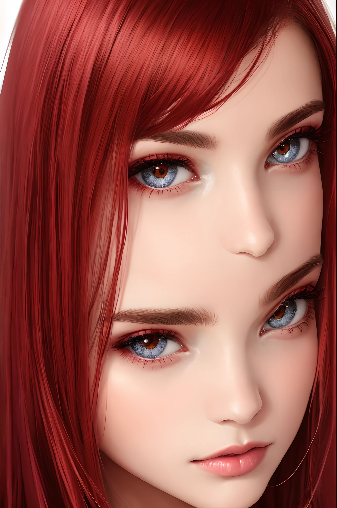 whaite hair,red color eyes,a beauty girl,pupils