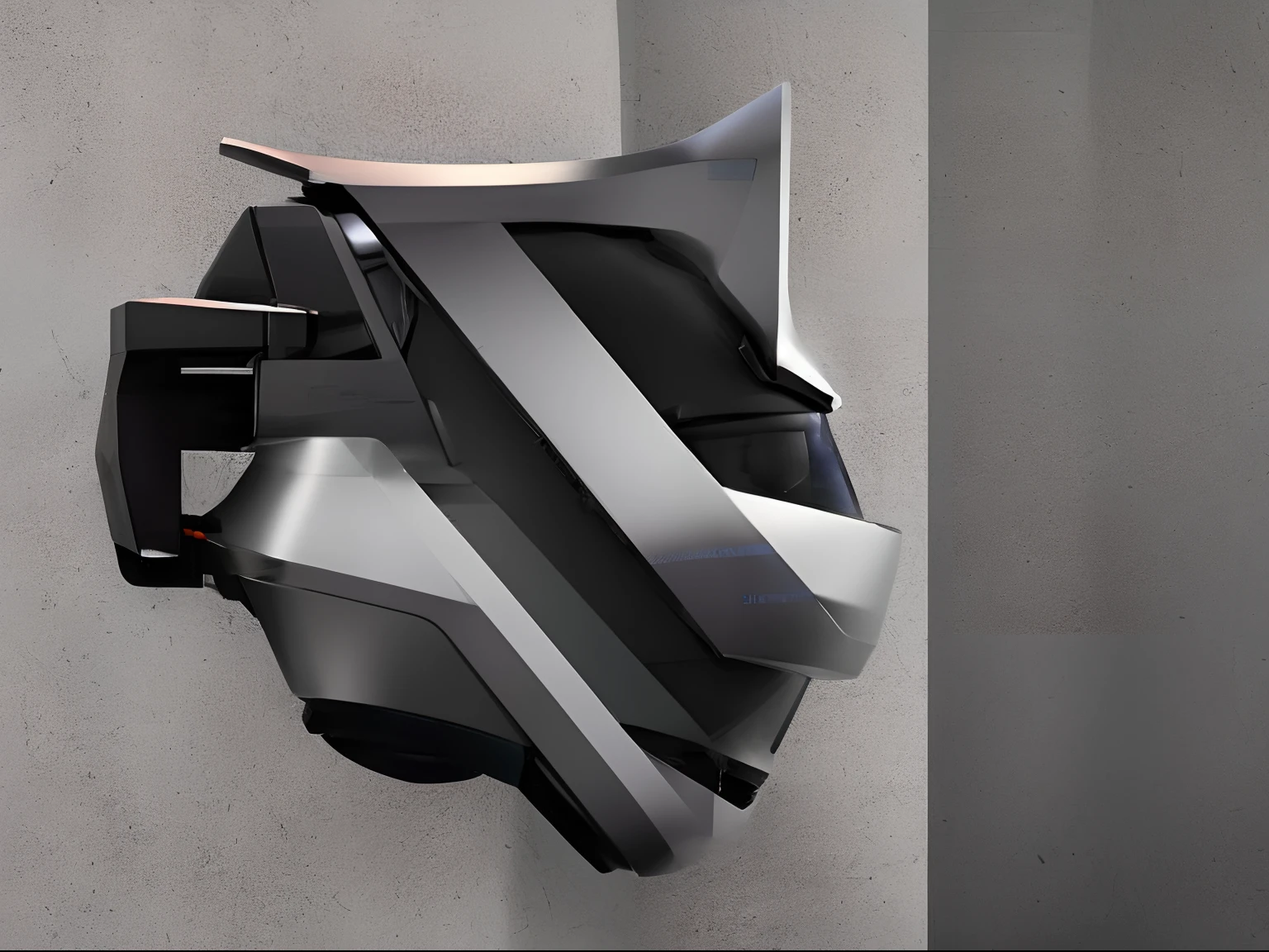 An over-ear mining helmet,3/4 angle,solid color backdrop,Philip Stark,cyber punk perssonage,Industrial design style,IF Design Award,Industrial Utility Style --Chaos value 50