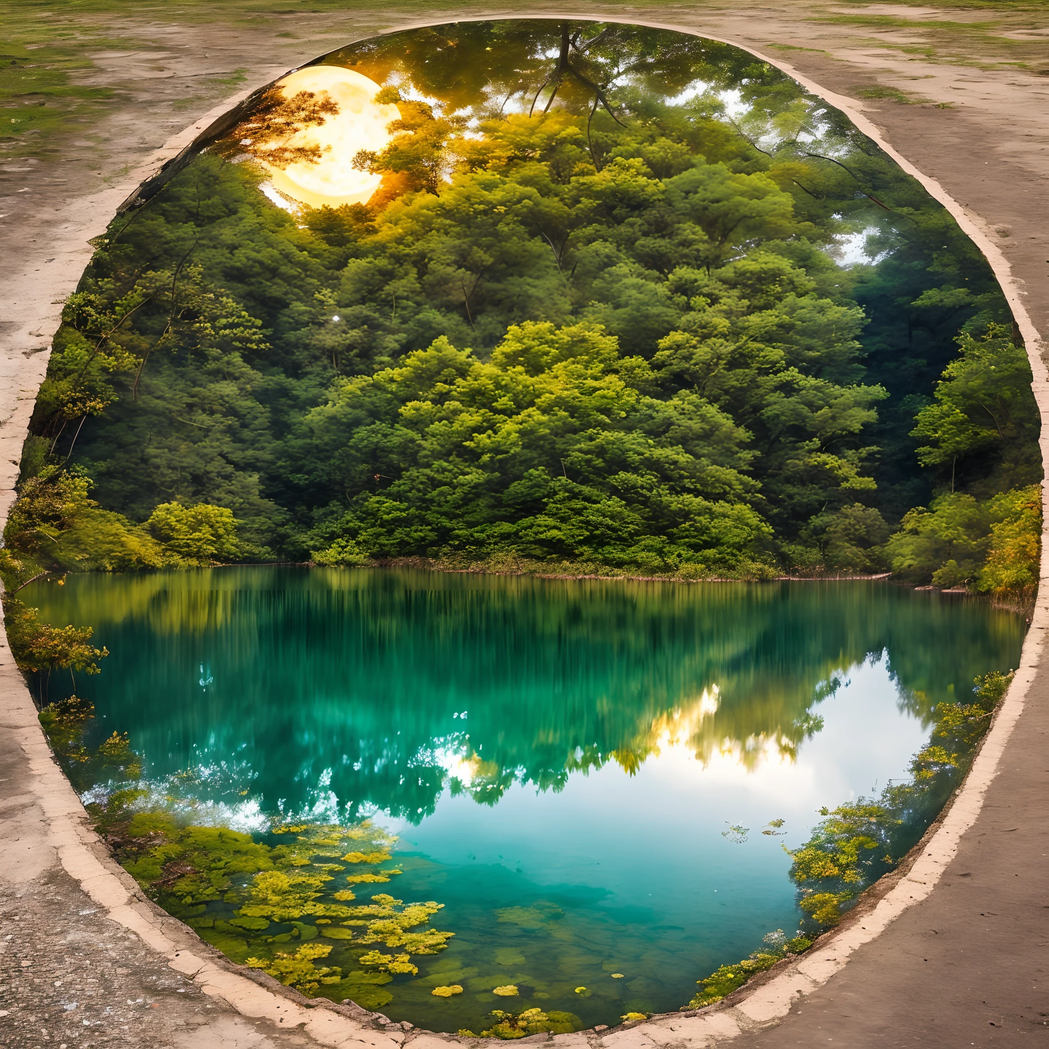 On Mid-Autumn Festival, the moon is big and round, and is reflected on the lake --auto --s2
