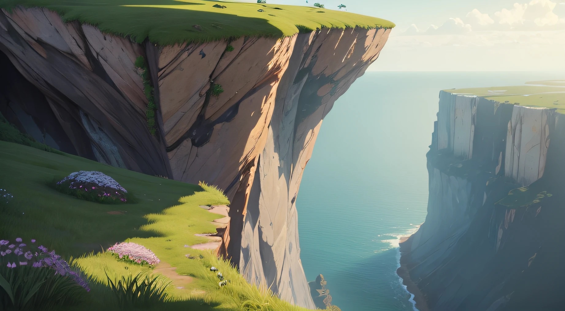Weeds on the edge of the cliff