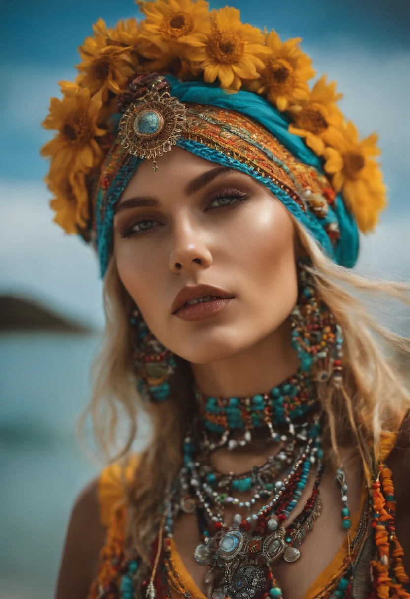 Mujer bonita, ojos azules ,desnuda todo el cuerpo ,en el bosque