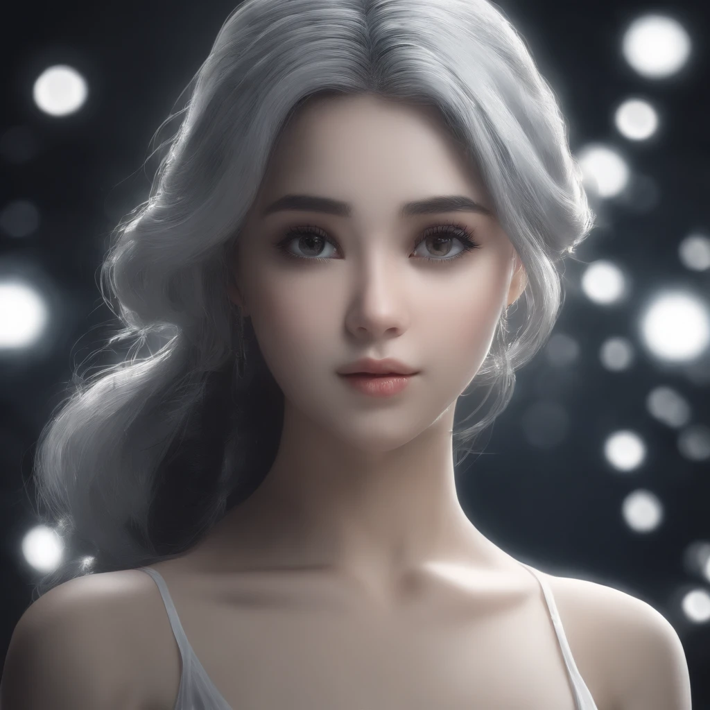 anime,(face),(beautiful detailed eyes), black hair,sliver eyes, masterpiece,looking at viewer, best_quality, white background,masterpiece,naked, arms behind back,