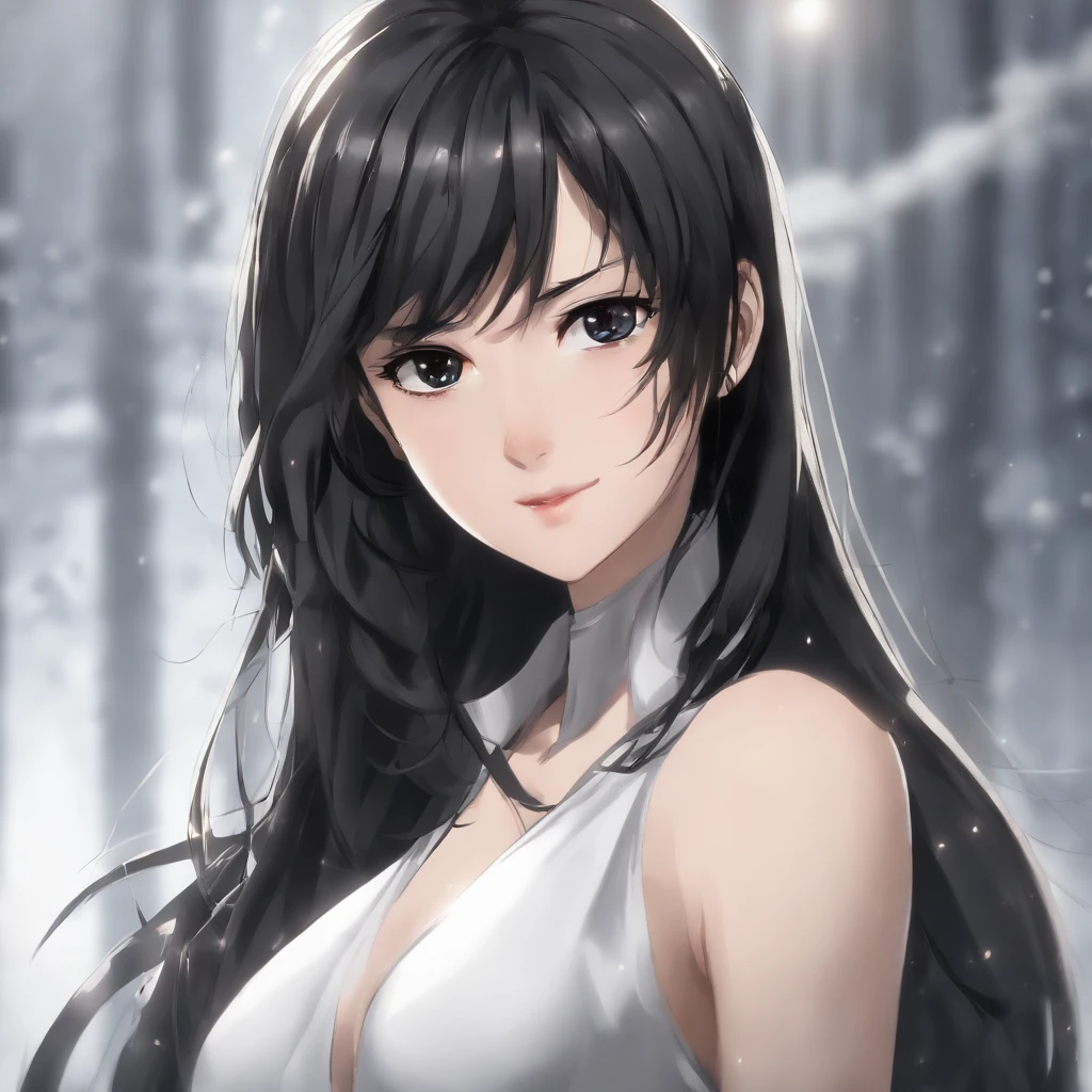anime,(face),(beautiful detailed eyes), black hair,sliver eyes, masterpiece,looking at viewer, best_quality, white background,masterpiece,naked, arms behind back,