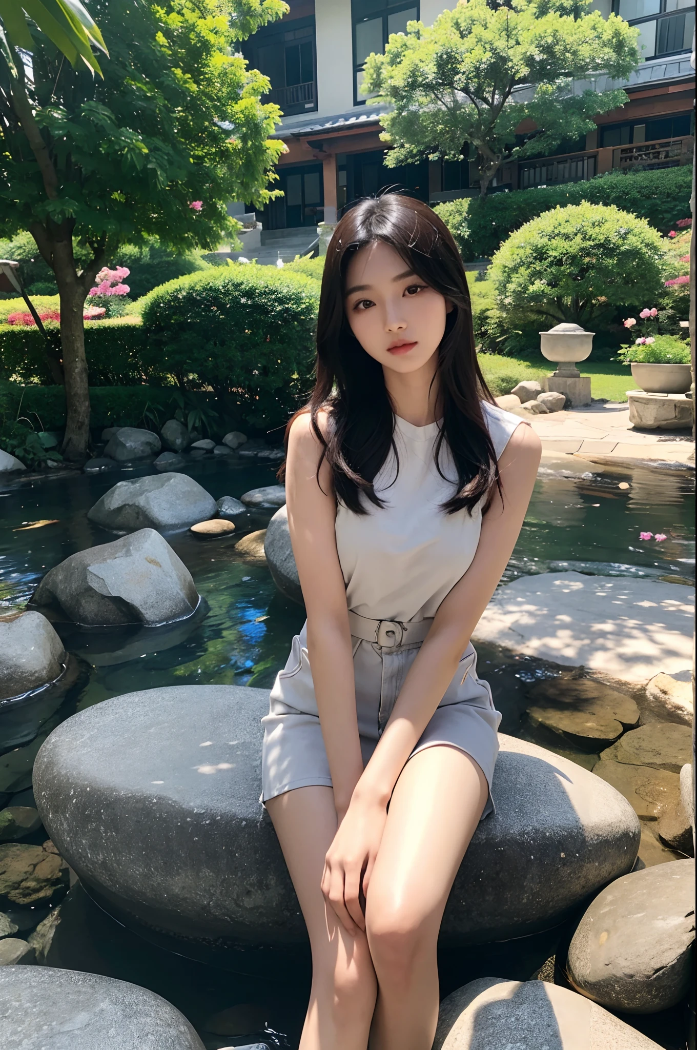 arafed asian woman sitting on a rock in a garden, asian girl, beautiful asian girl, young asian girl, chinese girl, a young asian woman, korean girl, asian women, young and cute girl, mai anh tran, attractive girl, an asian woman, gorgeous young korean woman, beautiful young korean woman, beautiful south korean woman, young asian woman, asian