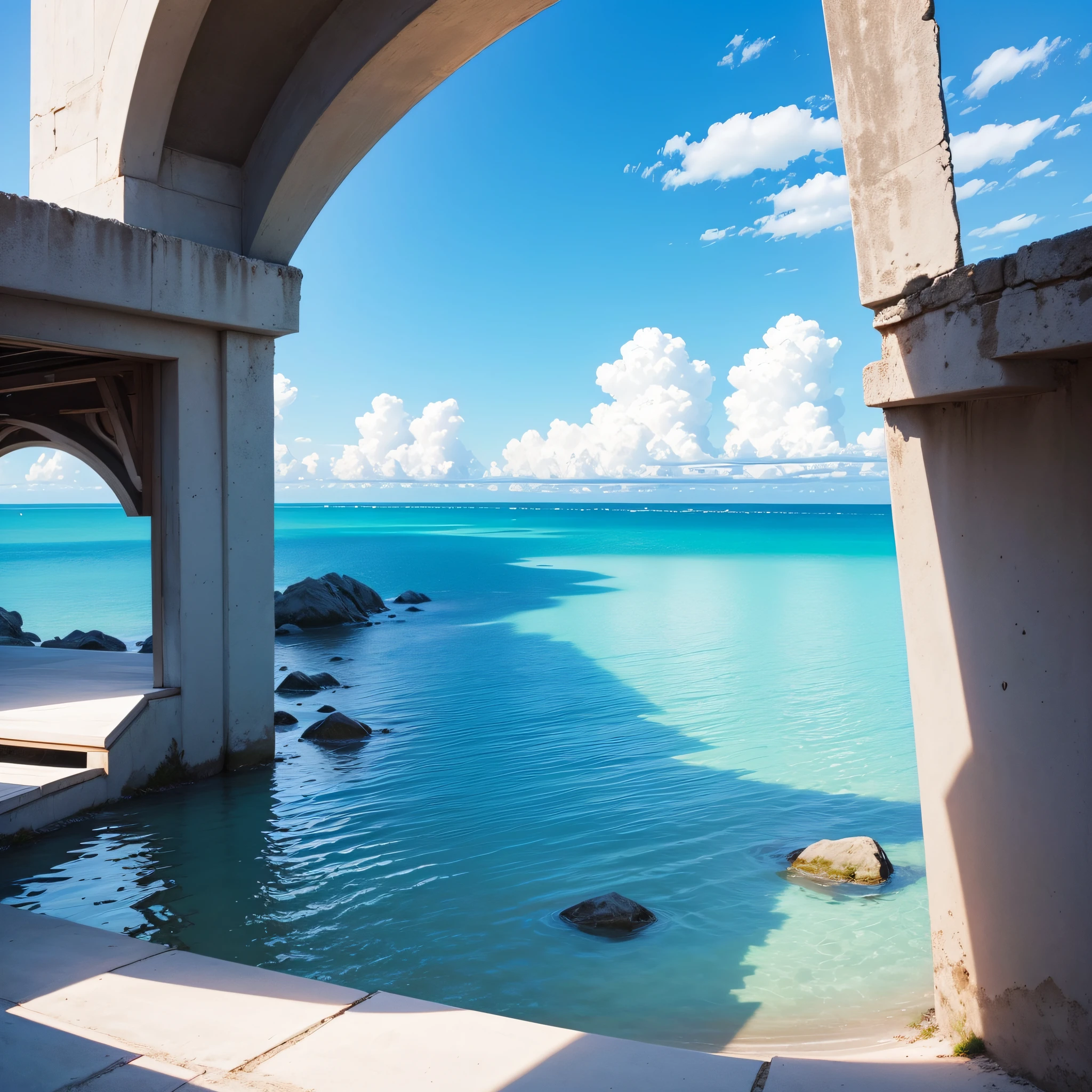 Clear Blue Sky: A flawless, azure sky without a cloud in sight, a symbol of tranquility.
