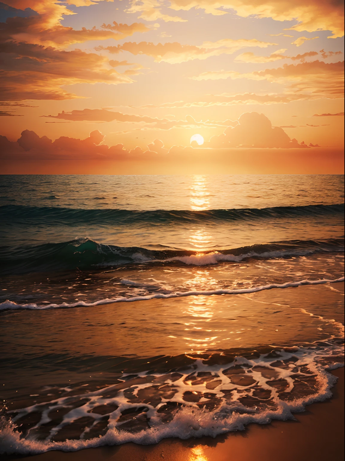 beautiful sea, (photorealistic, realistic:1.2), aesthetic, sunset, (masterpiece, high quality:1.2)