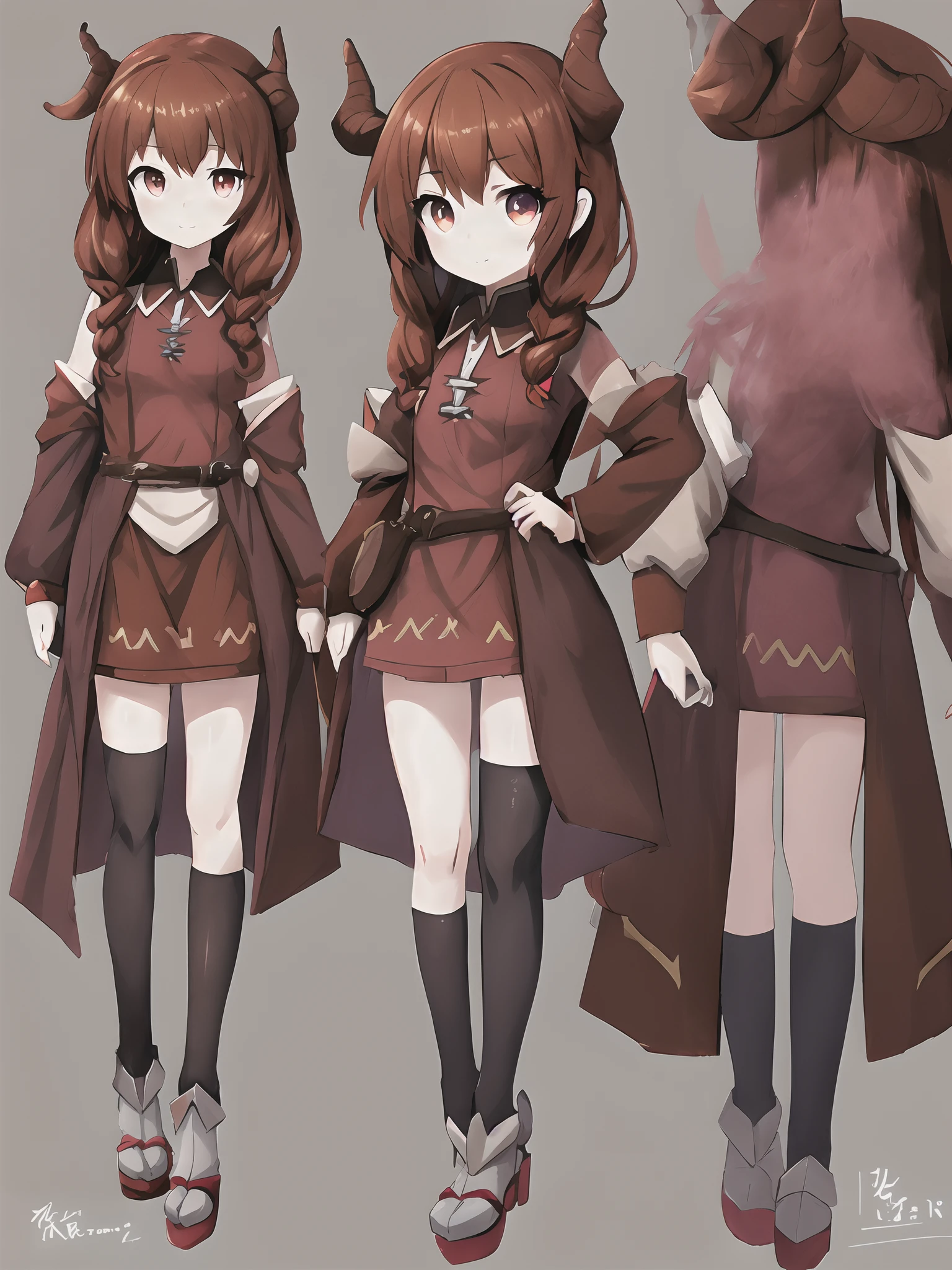 anime character of a girl with horns and a dress with a bow, female protagonist 👀 :8, cushart krenz, ( ( character concept art ) ), detailed anime character art, female anime character, pretty anime character design, official character art, kantai collection style, anime character art, megumin, anime character, highly detailed character, anime character design, chara-sheet