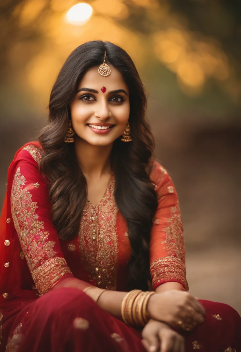 Beautiful ,23 years young girl,confident looking,8k,realistic,dark brown hair,fair skin, indian,long hair,clear facial features,clapping hands,saying namaste,wearing kurta and dupatta