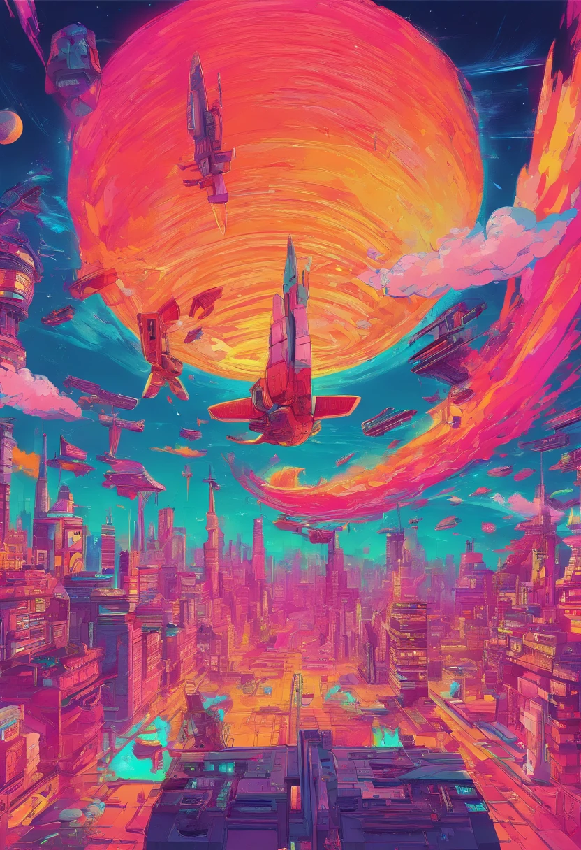 A pig flies in the sky,pigs ,clouds,Brilliant colors,Colorful,Wings,Young and energetic,Flying ham,Flying pigs ,Look up,Master composition,hyper HD, Masterpiece, Super detail, High details, High quality, Award-Awarded, Best quality, A high resolution, 8K
