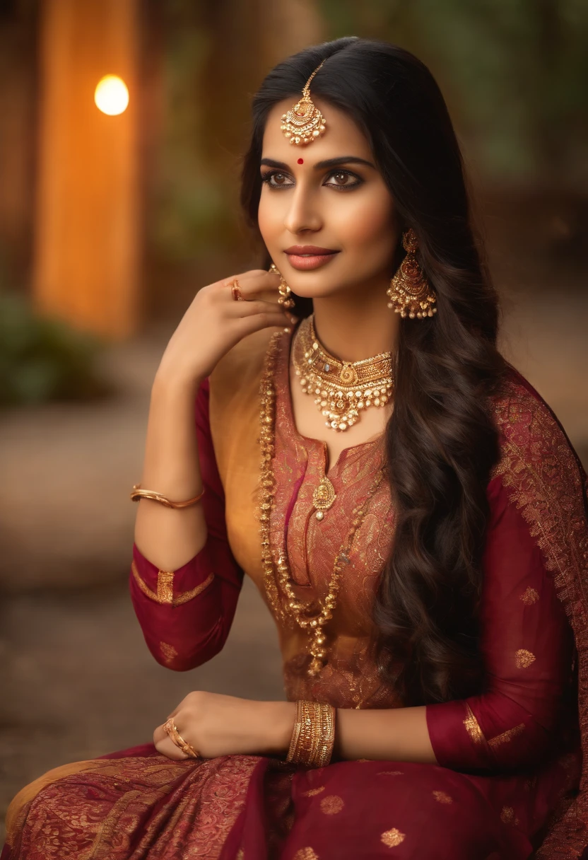 Beautiful ,23 years young girl,confident looking,8k,realistic,dark brown hair,fair skin, indian,long hair,clear facial features,clapping hands,saying namaste,wearing kurta and dupatta