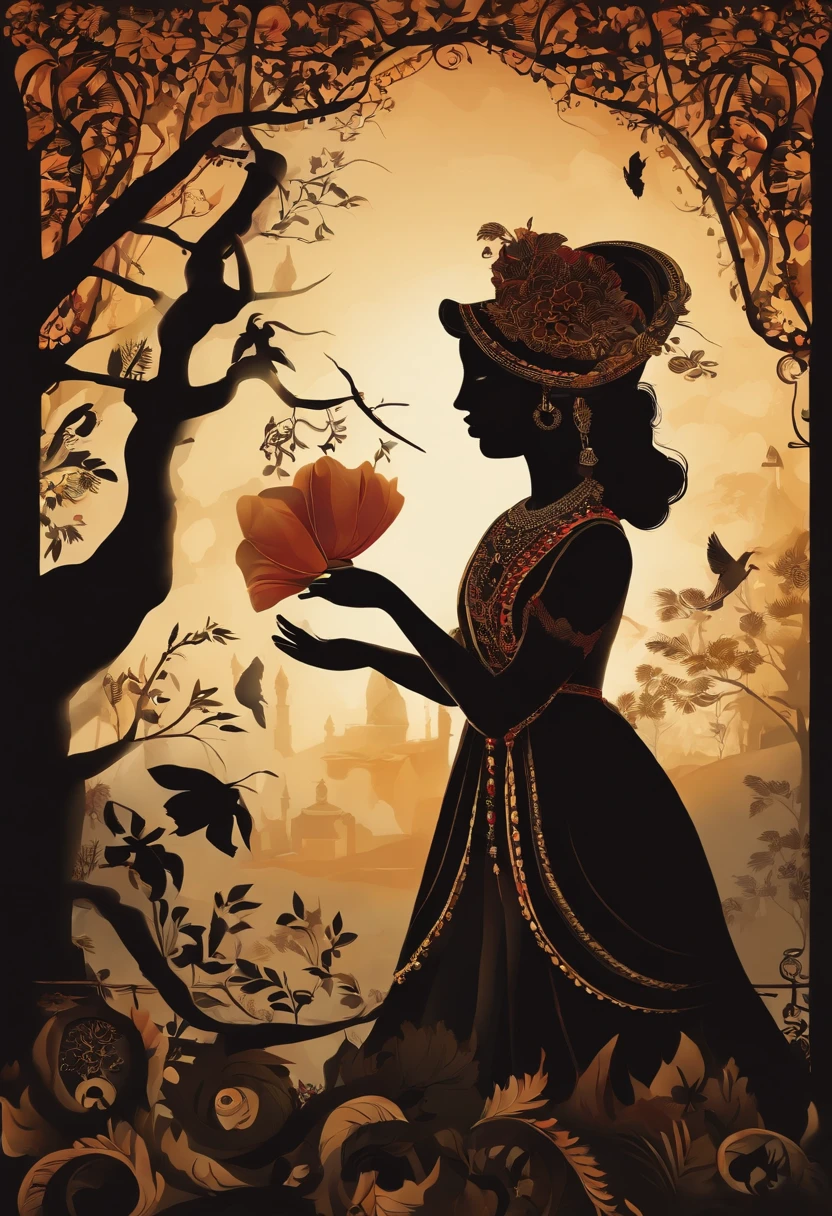 Shadow puppet characters have no background