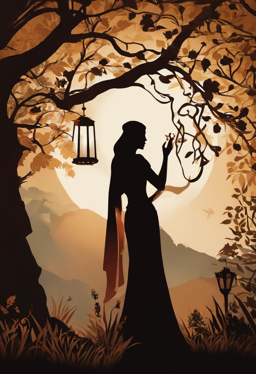 Shadow puppet characters have no background