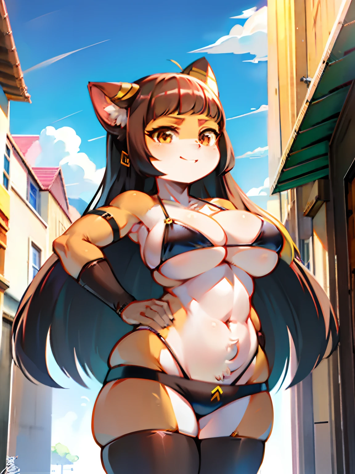 a cartoon picture of a woman in a bikini posing for a picture, anime sedutora, musculoso!!, | anime de detalhes finos, menina atraente, musculoso!, thicc, Oppai proportions, corpo inteiro!!!, corpo inteiro!!, anime altamente detalhado, Oppai, Tifa Lockhart, menina muscumulher anime, menina anime, pers de anime feminino, (menina anime)