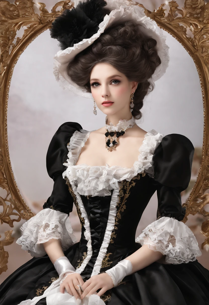 Arafe in a pink and black dress and hat, Takanobu Fujiwara(Takanobu Fujiwara)Digital rendering inspired by, pixiv, rococo, Victoria Gothic Lolita Fashion, Lolita Style, Rococo Queen (Rococo Queen) (Rococo Queen (Rococo Queen)) (Rococo Queen (Rococo Queen) (Rococo Queen (Rococo Queen))) (Rococo Queen (Rococo Queen) (Rococo Queen (Rococo Queen)) (Rococo Queen (Rococo Queen) (Rococo Queen (Rococo Queen)))), gothic maiden anime girl, rococo dress, anime girl in a maid costume, lolita fashion, Catboy's cosplay! Maid! one-piece
