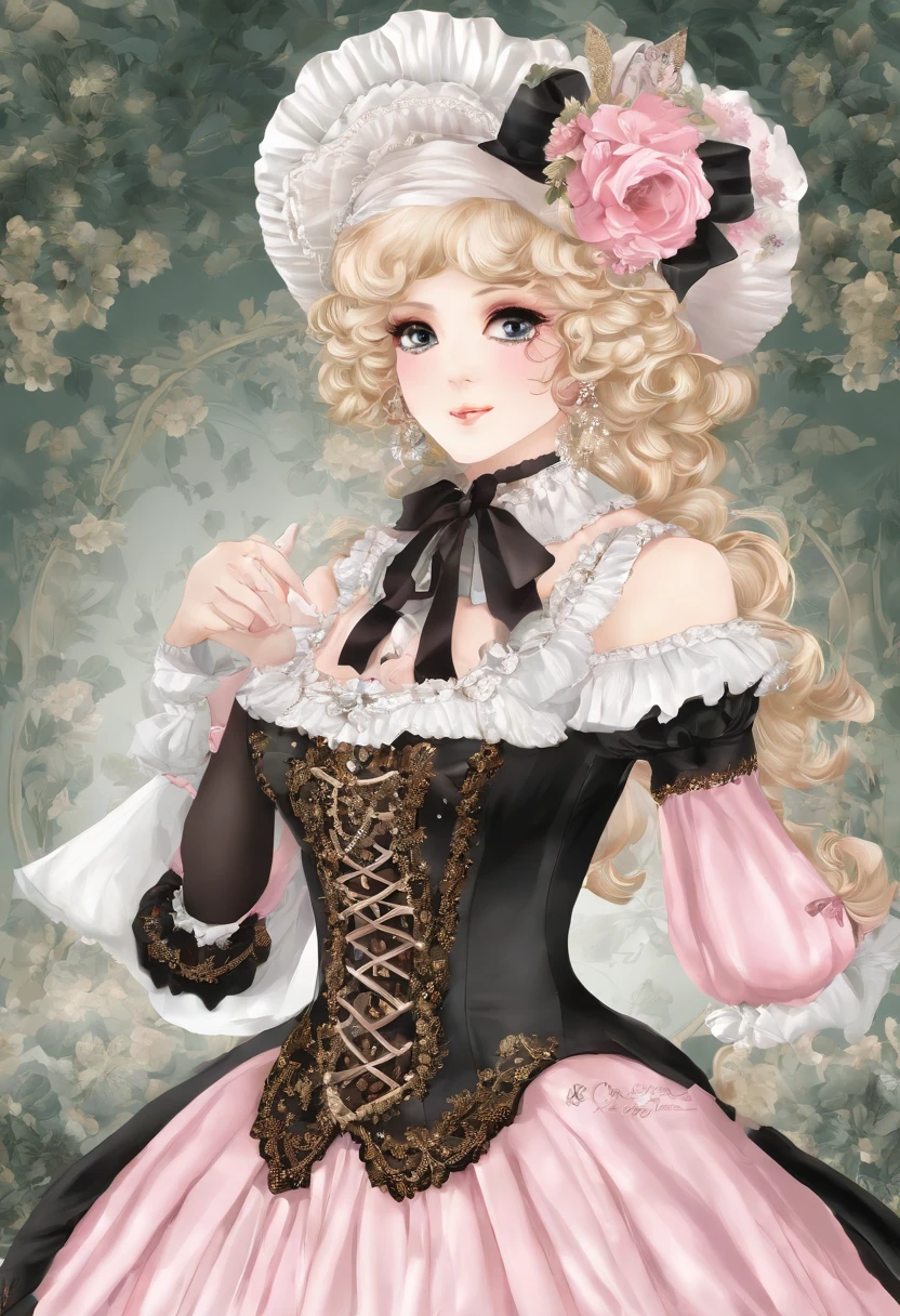 Arafe in a pink and black dress and hat, Takanobu Fujiwara(Takanobu Fujiwara)Digital rendering inspired by, pixiv, rococo, Victoria Gothic Lolita Fashion, Lolita Style, Rococo Queen (Rococo Queen) (Rococo Queen (Rococo Queen)) (Rococo Queen (Rococo Queen) (Rococo Queen (Rococo Queen))) (Rococo Queen (Rococo Queen) (Rococo Queen (Rococo Queen)) (Rococo Queen (Rococo Queen) (Rococo Queen (Rococo Queen)))), gothic maiden anime girl, rococo dress, anime girl in a maid costume, lolita fashion, Catboy's cosplay! Maid! one-piece