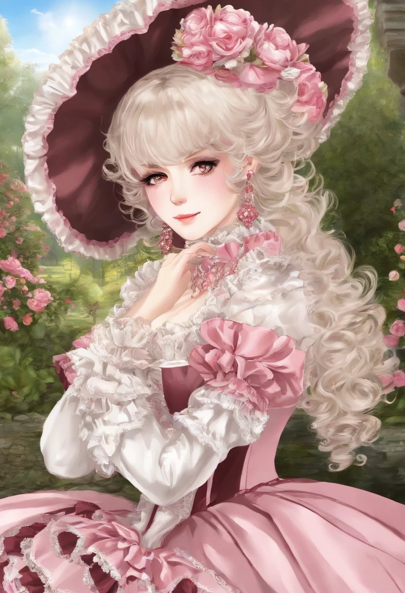 Arafe in a pink and black dress and hat, Takanobu Fujiwara(Takanobu Fujiwara)Digital rendering inspired by, pixiv, rococo, Victoria Gothic Lolita Fashion, Lolita Style, Rococo Queen (Rococo Queen) (Rococo Queen (Rococo Queen)) (Rococo Queen (Rococo Queen) (Rococo Queen (Rococo Queen))) (Rococo Queen (Rococo Queen) (Rococo Queen (Rococo Queen)) (Rococo Queen (Rococo Queen) (Rococo Queen (Rococo Queen)))), gothic maiden anime girl, rococo dress, anime girl in a maid costume, lolita fashion, Catboy's cosplay! Maid! one-piece