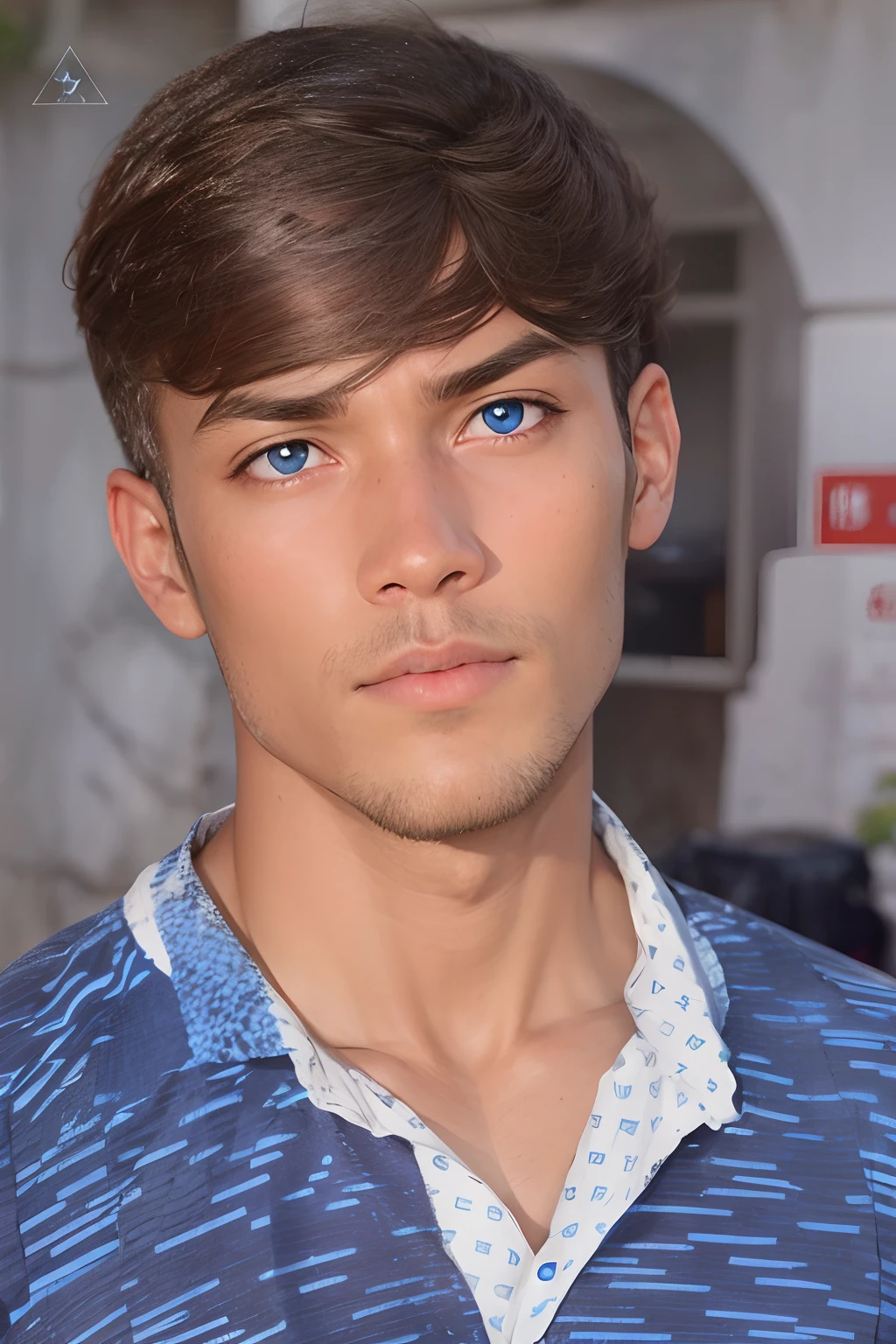 Blue eyes head bandeg background in nature 8k resulation