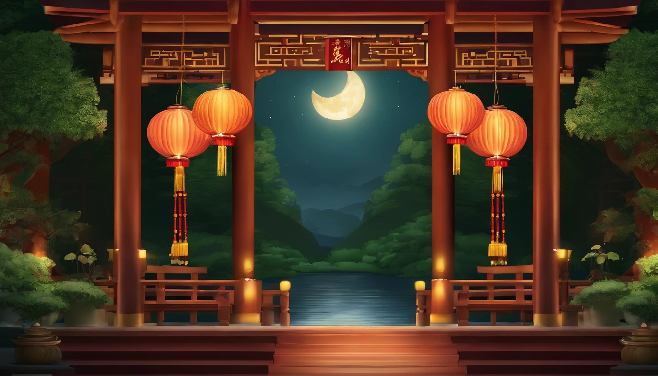 Mid-Autumn Festival、Moon、themoon、Star of the Sun、Mooncake stalls、Concert、band、fire works、UAVs、environment friendly、tradit、celebrating、enviroment、Plaza、The bear goes to the moon、forest、Critters、Bamboo lanterns、the night、celebrating、Artistically、device、decor、castoff、save、resource，high definition resolution