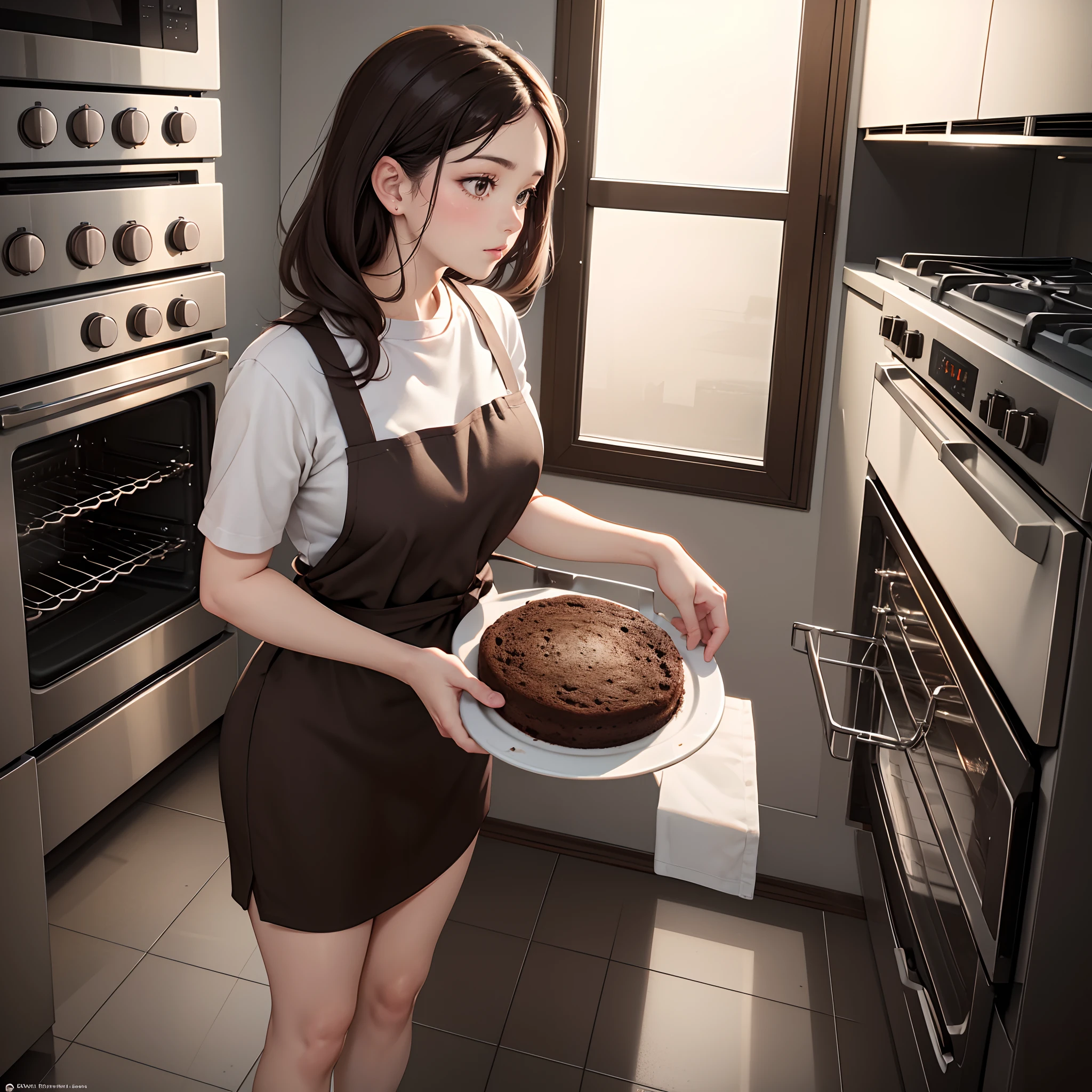 (Familiar, masterpiece, highest quality, Complex), Cowboy Shot, Kyoka Tachibana, Big Breasts, 1 girl, alone, backyard、 Cute eyes, Beautiful Face, Perfect round ass, Fit and body, Female Pervert, alone, Pale skin, blue eyes, ((Beautiful mature woman)), (Black Mask:1.5, naked、Big Tits、Nipples、pussy), Captivating smile, Mischievous face, Sweat, vapor, Embarrassing, blush, Excited, ((Voice of the Heart, OK、Breathtaking, Sound effect)) Full body view、Accessories Standing)、stylish、Genuine、 Milf in the kitchen、Hanging bangs