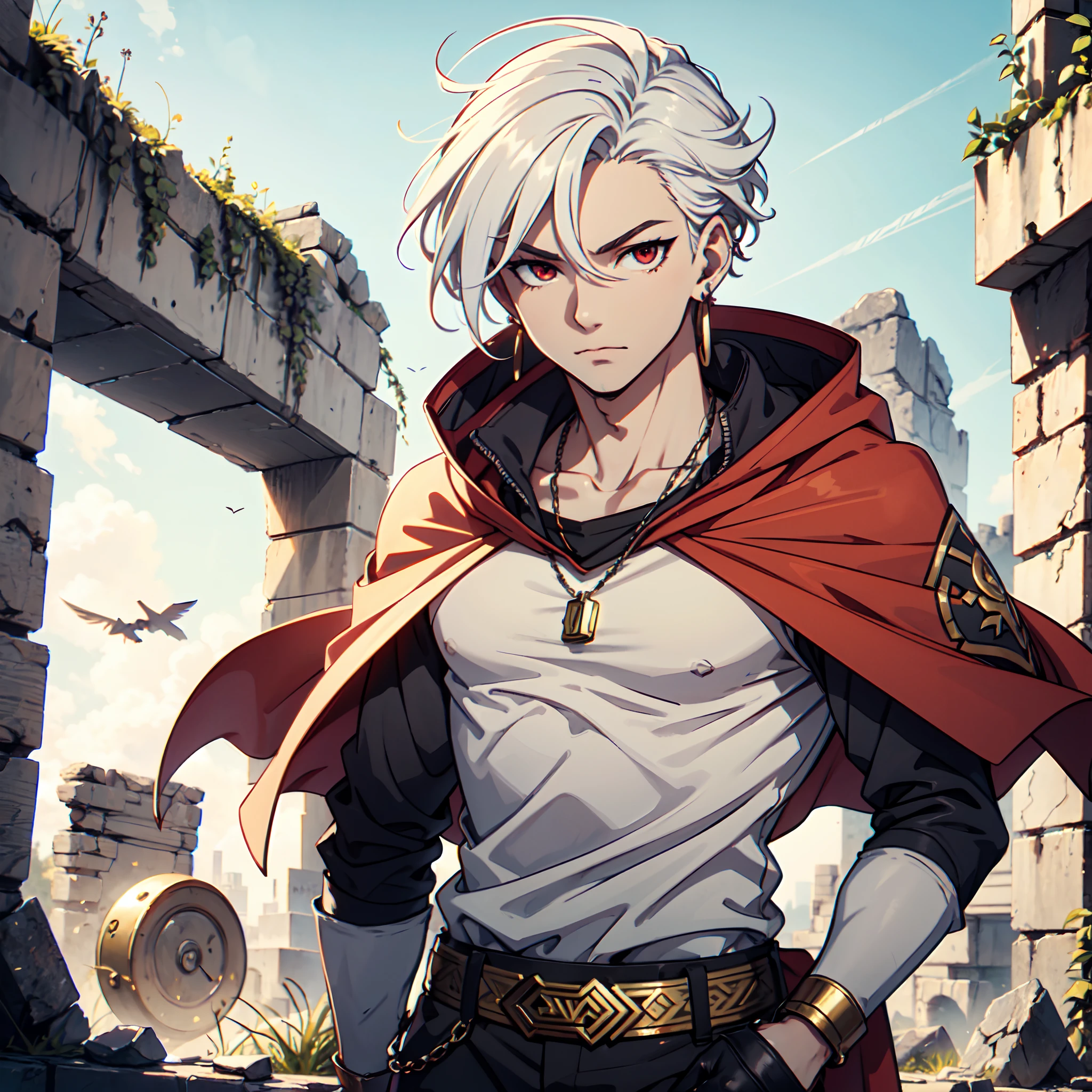 128K Ultra High Definition,
128K Ultra High Quality,
128K Ultra High Resolution,
128K Resolution,
Hyper Detailed,
Hyper Quality,
Hyper Definition,
Perfectly Detailed,
Perfectly Designed,
Masterpiece,
1 Boy,
Anime,
Handsome,
White Hair,
Red Eyes,
Wearing Earrings,
Wearing Necklace,
Jewelries,
Wearing Spartan Armor With Cape,
Ancient Greece Ruins Background,