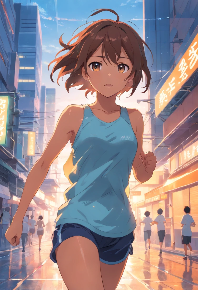 woman running face