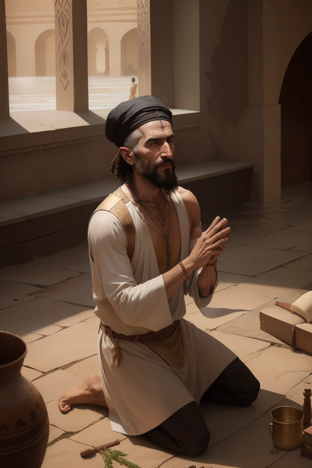 Sumerian priest preaching about the flood, Sumerian accounts of the flood, Zigurate de ur, Zigurate, fundo Zigurate, poeira