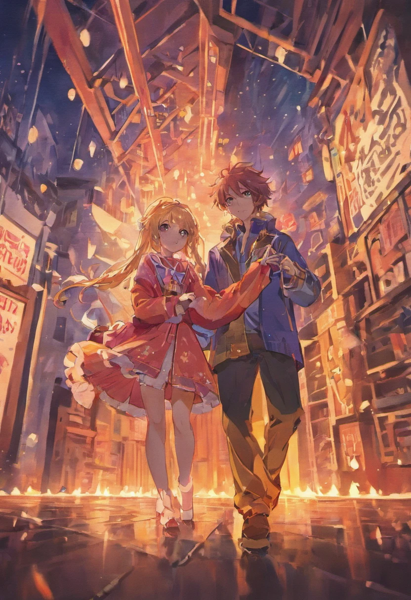 a cute anime couple, anime art