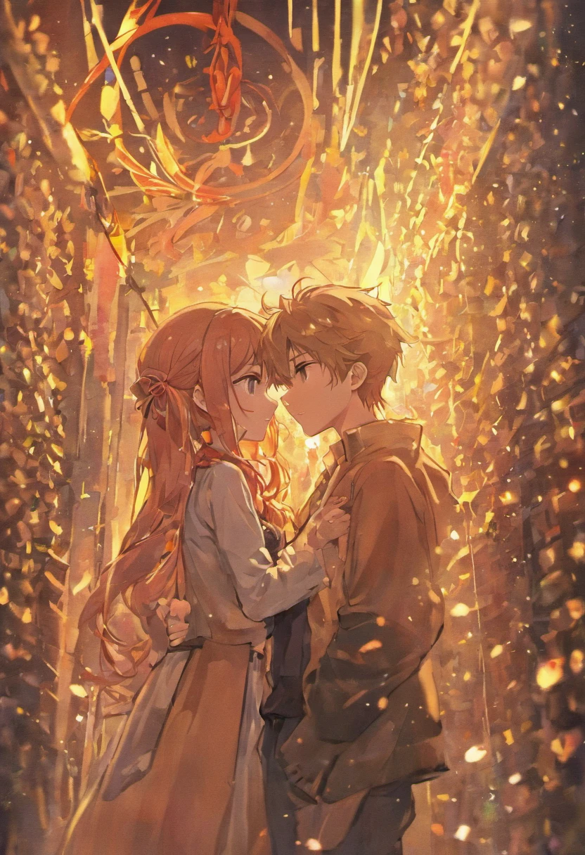 a cute anime couple, anime art