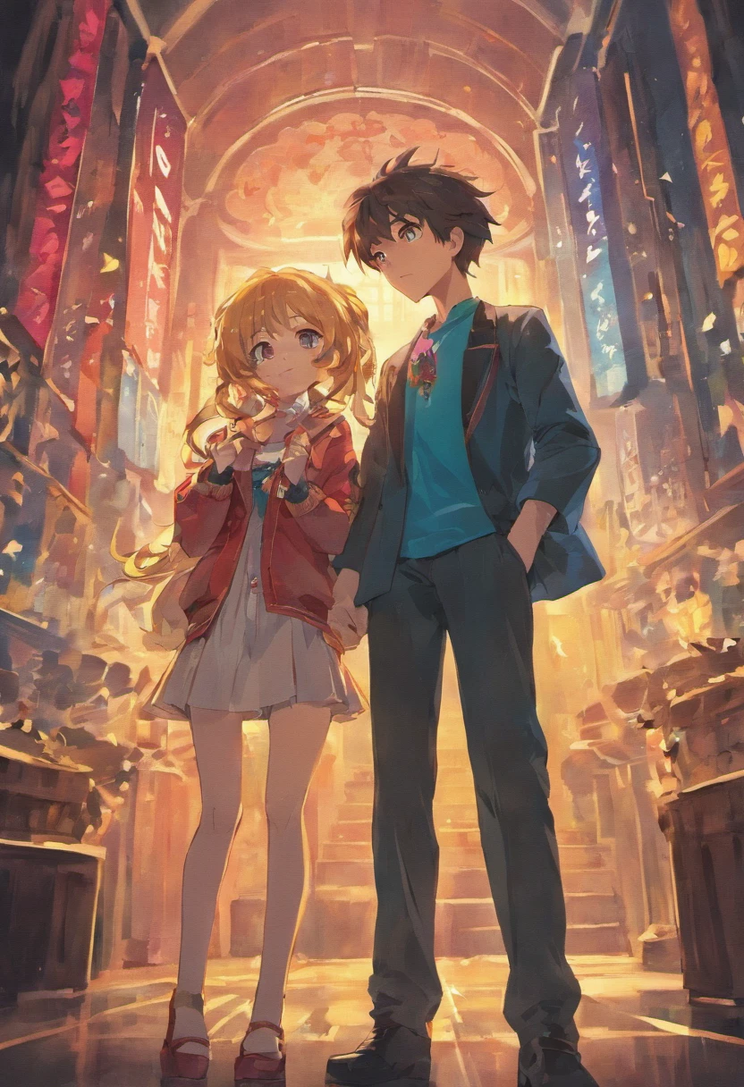 a cute anime couple, anime art