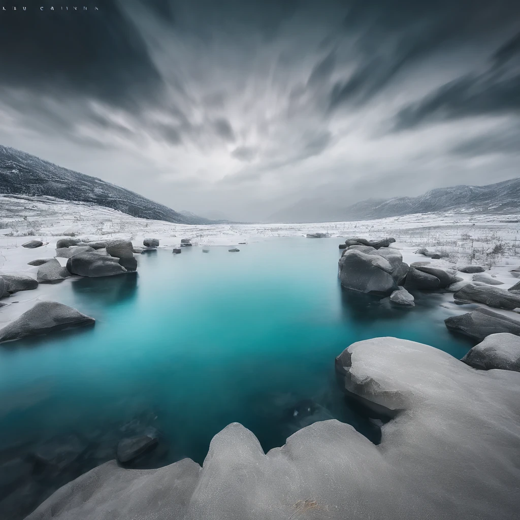 Magnificent view，Forest mountain landscape photography，Nature，It just rained，Bushes in the moonlight，Turquoise blue water，Boulders of various shapes，Alpine cliffs，1 white Phalaenopsis orchid，Minimalist cyan black and white gray tones，foggy sky，Nightmare vision， Dark fantasy plot，Perfect and excellent composition，8K分辨率，the detail，Rain trails，dampness，water stain，very wide angle shot，Jack Guzman's environmental art photography，realisticlying，cinematic compositions，Volumetriclighting，vividness, A detailed, stunning skies, Colorful clouds float，true to life, Pubic area is clear, flawless perfection, Digital SLR, 16k, 1024, 2048, 4096, A detailed, Sharp, best qualtiy, high qulity, absurderes，unmanned background，The is very detailed、Detailed lighting shadows，Trends on ArtStation、iintricate、high detal、dramatics、Midjourney Art（Volumetriclighting：1.2）hdr shot。（Faraway view，Super deep view，ultra-wide-angle，Microfocal length lens：1.2）（realisticlying：1.4）tmasterpiece、high high quality、Beautiful photography、globalillumination、