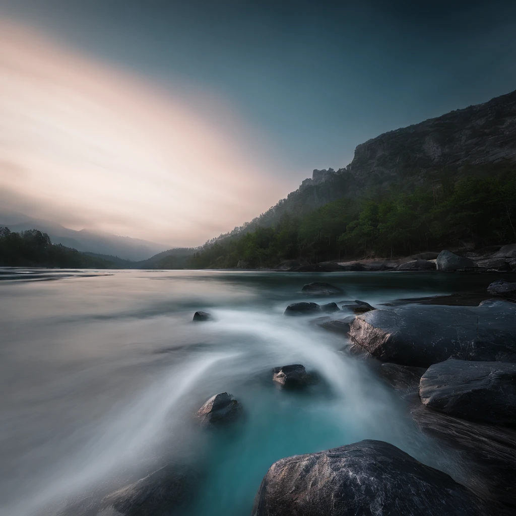 Magnificent view,Forest mountain landscape photography,Nature,It just rained,Bushes in the moonlight,Turquoise blue water,Boulders of various shapes,Alpine cliffs,1 white Phalaenopsis orchid,Minimalist cyan black and white gray tones,foggy sky,Nightmare vision, Dark fantasy plot,Perfect and excellent composition,8K分辨率,the detail,Rain trails,dampness,water stain,very wide angle shot,Jack Guzman's environmental art photography,realisticlying,cinematic compositions,Volumetriclighting,vividness, A detailed, stunning skies, Colorful clouds float,true to life, Pubic area is clear, flawless perfection, Digital SLR, 16k, 1024, 2048, 4096, A detailed, Sharp, best qualtiy, high qulity, absurderes,unmanned background,The is very detailed、Detailed lighting shadows,Trends on ArtStation、iintricate、high detal、dramatics、Midjourney Art(Volumetriclighting:1.2)hdr shot。(Faraway view,Super deep view,ultra-wide-angle,Microfocal length lens:1.2)(realisticlying:1.4)tmasterpiece、high high quality、Beautiful photography、globalillumination、