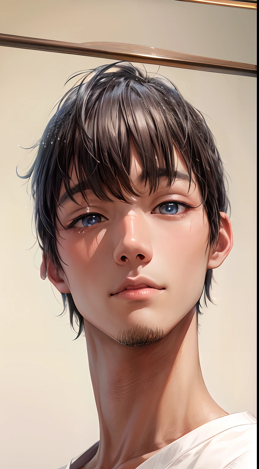 japanese male,Beautiful skin,Beautiful eyes,a cool,White background