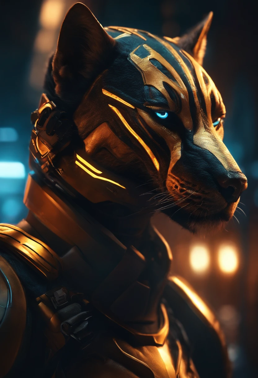 (realistic, sci-fi:1.1), (protector,guardian), brave detailed bodyguard, detailed realistic face, Full HD, 8k, 80s science fiction movie, vibrant colors, intense lighting effects