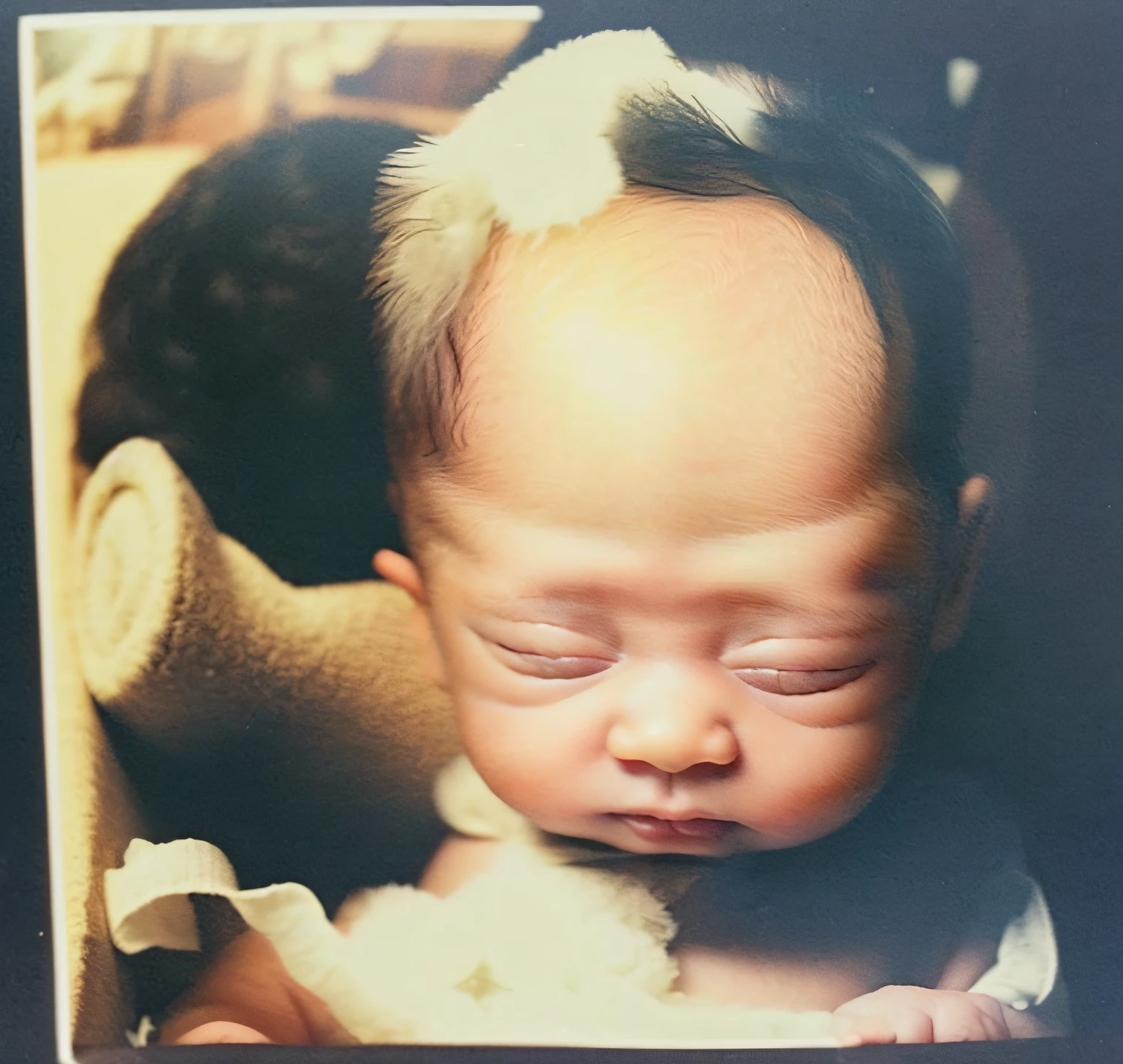 (((( photos))))extremely high quality scan,1200 DPI scan,A high resolution,detailed scan,tmasterpiece,8K works,k hd,A cute babyicate facial features,(One-yeard ins),Re,Delicate skin texture,The light is focused on the face,With his eyes closed